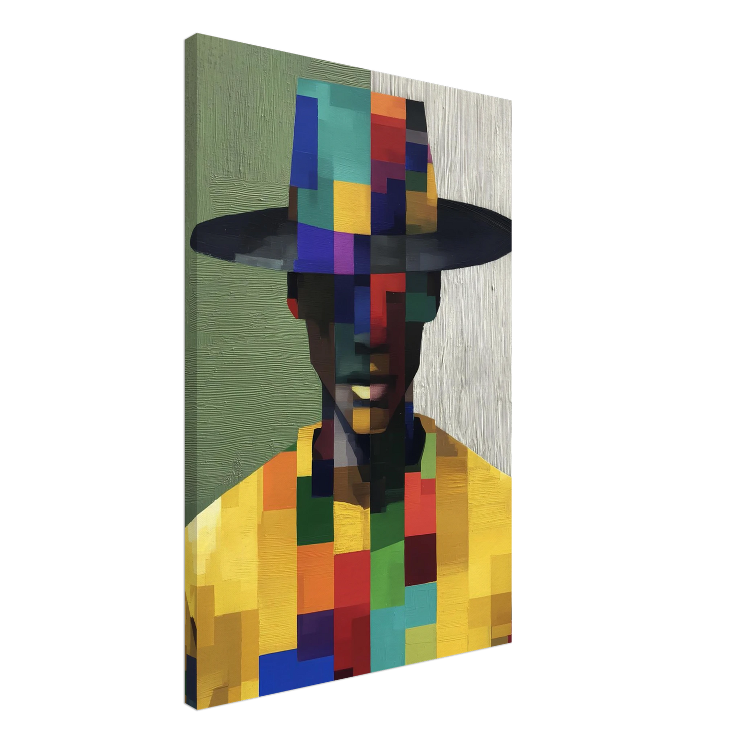 Portrait en Mosaïque — tableau sur toile — vue 2 — art mural STNCL