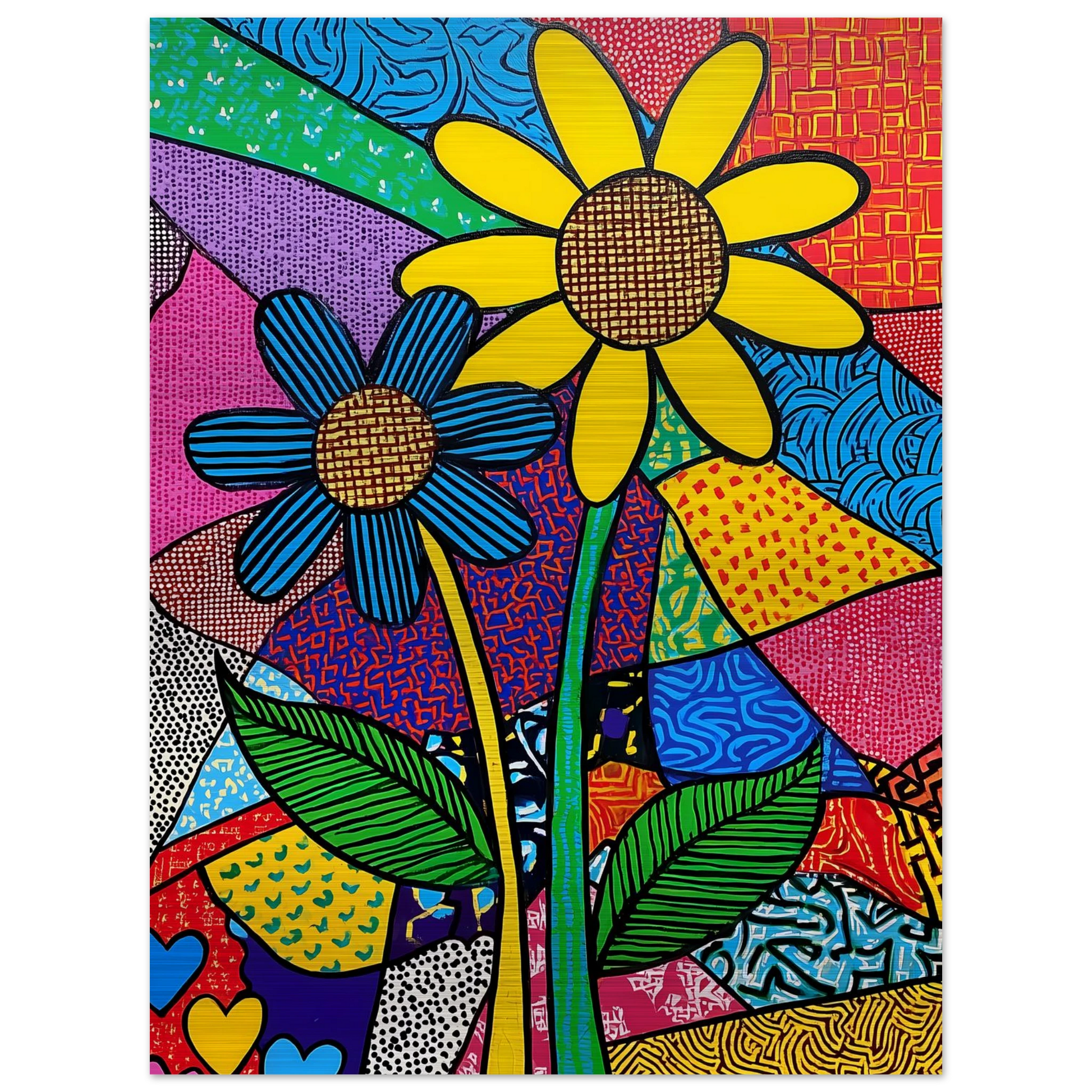 Deux Fleurs en Fête — tableau aluminium — vue 5 — art mural STNCL