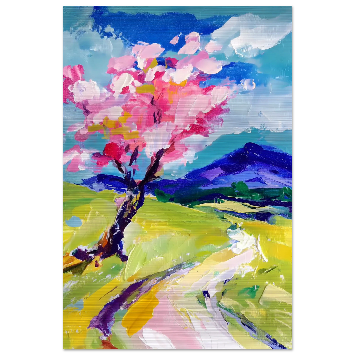 L'Arbre en Fleurs — tableau aluminium — vue 3 — art mural STNCL