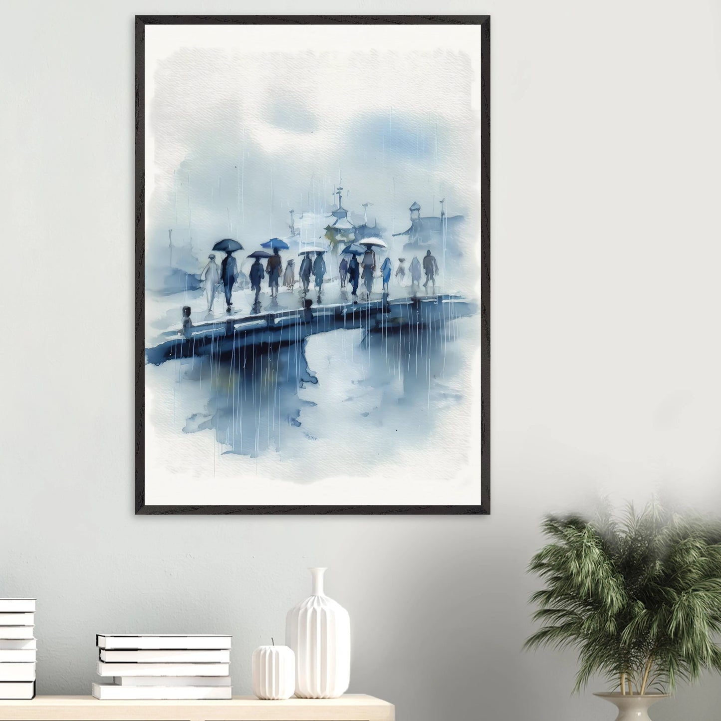 Pluie sur le Pont — tableau encadre bois — vue 16 — art mural STNCL