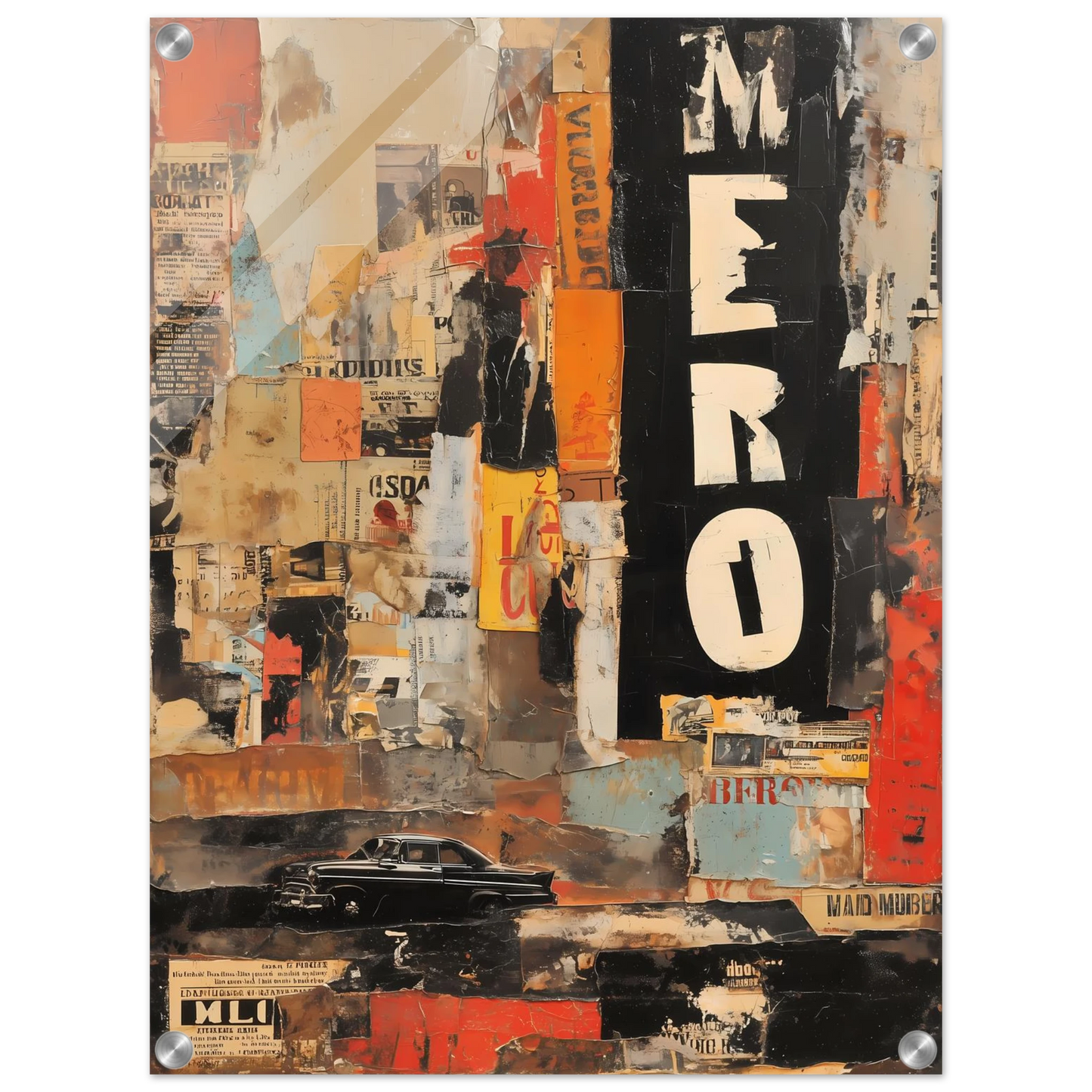 Affiches Lacérées — tableau plexiglas — vue 4 — art mural STNCL