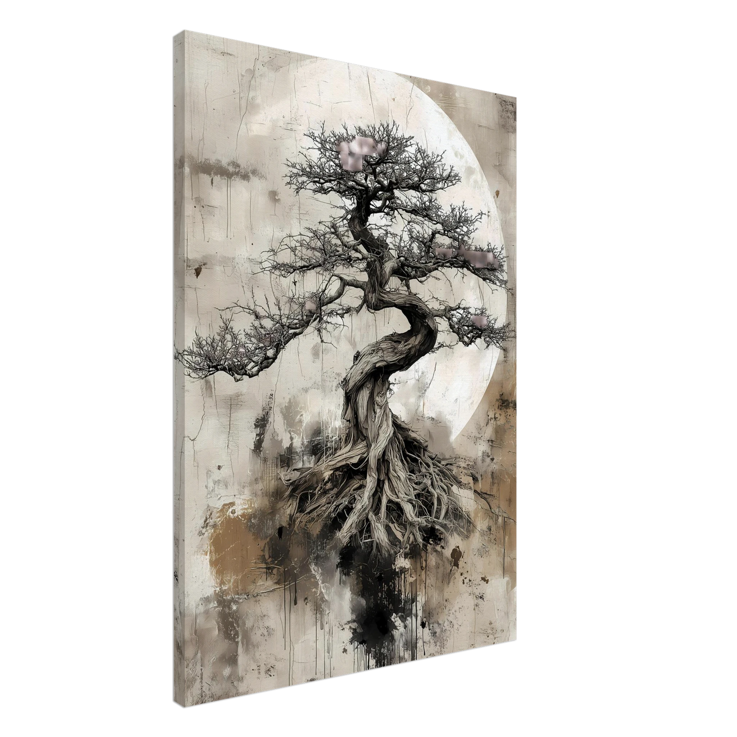 Bonsaï sous la Lune — tableau sur toile — art mural STNCL