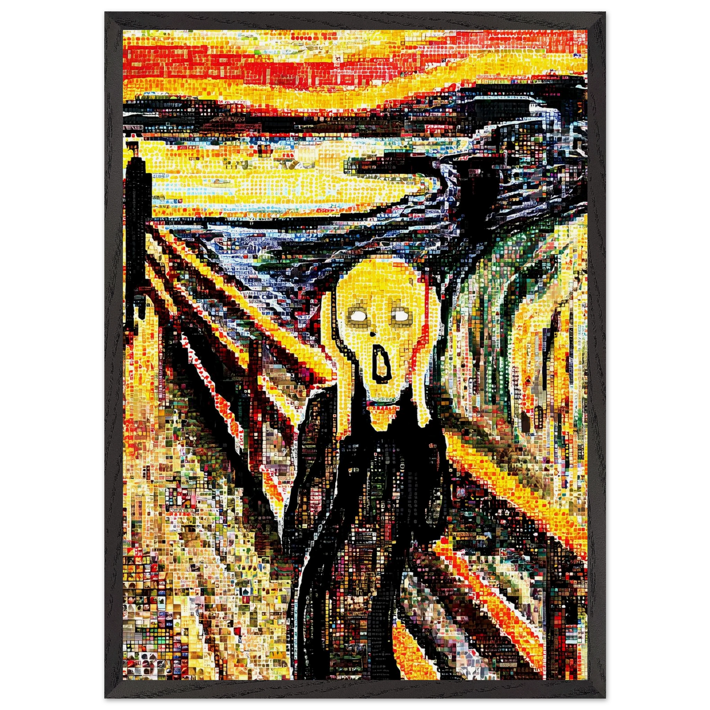 Le Cri en Mosaïque — tableau encadré bois — vue 10 — art mural STNCL
