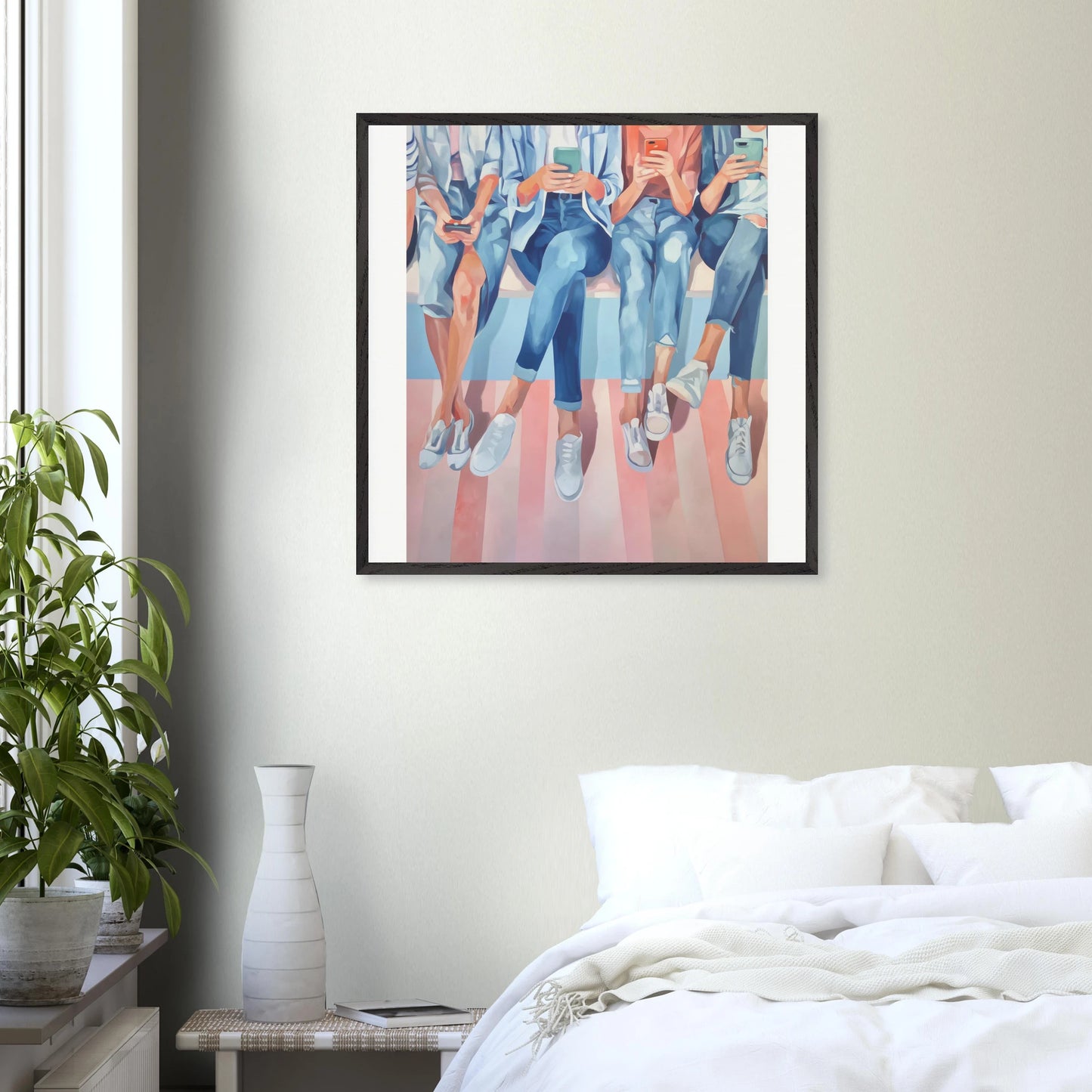 Génération Connectée — tableau encadré bois — vue 14 — art mural STNCL