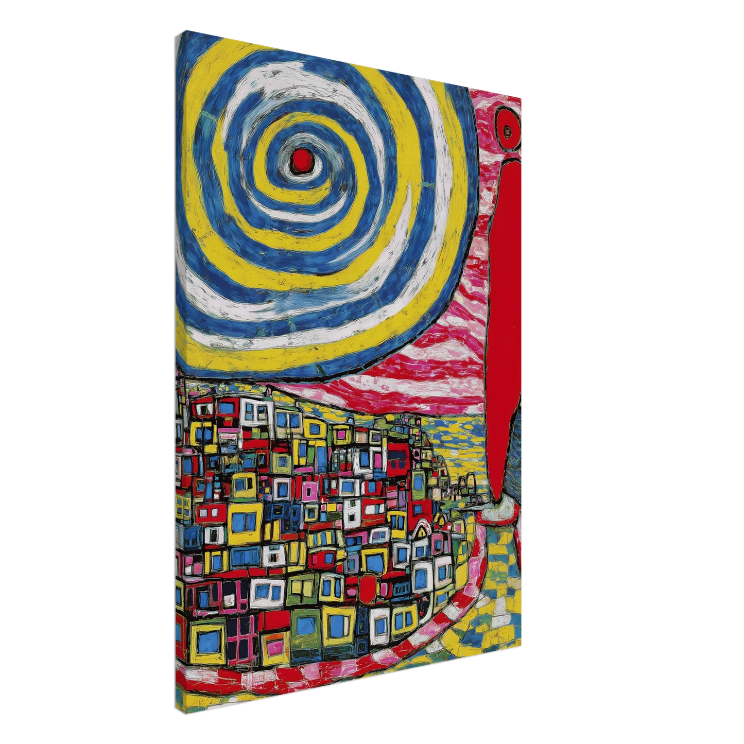 La Spirale et les Maisons — tableau sur toile — art mural STNCL