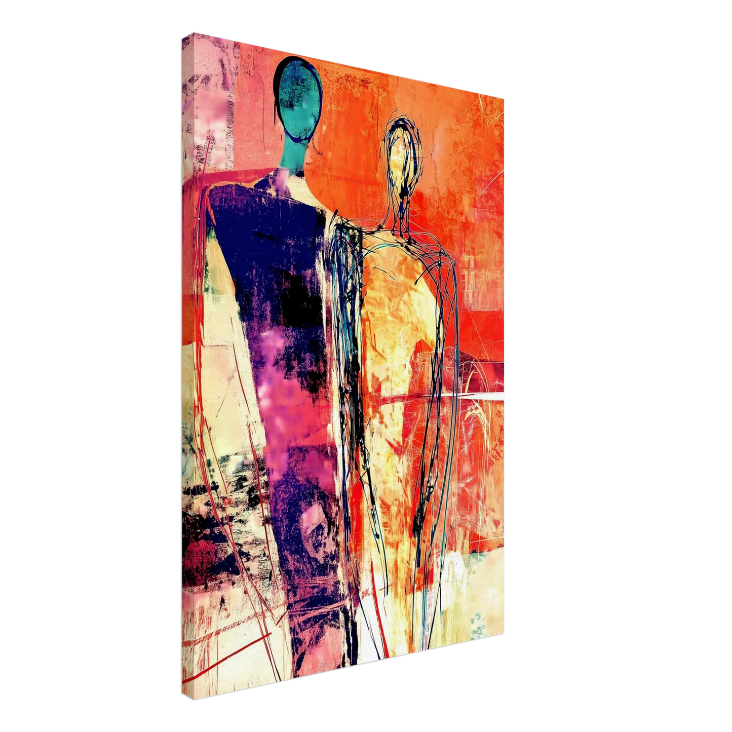 Deux Présences — tableau sur toile — vue 2 — art mural STNCL