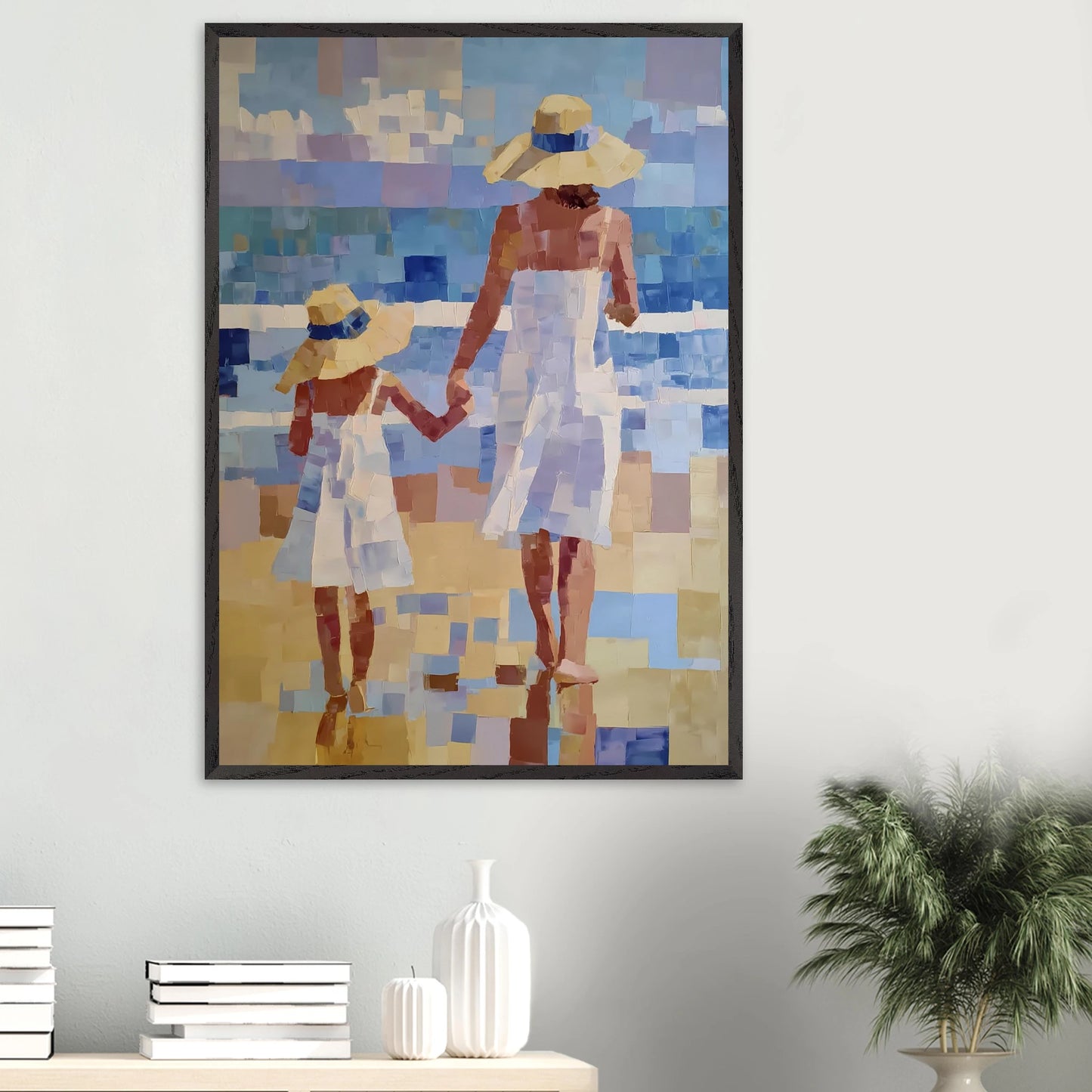 Main dans la Main — tableau encadré bois — vue 16 — art mural STNCL