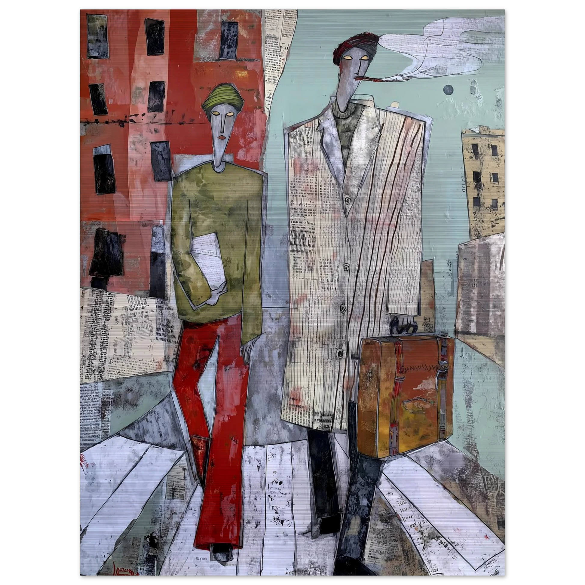 Les Voyageurs — tableau aluminium — vue 5 — art mural STNCL