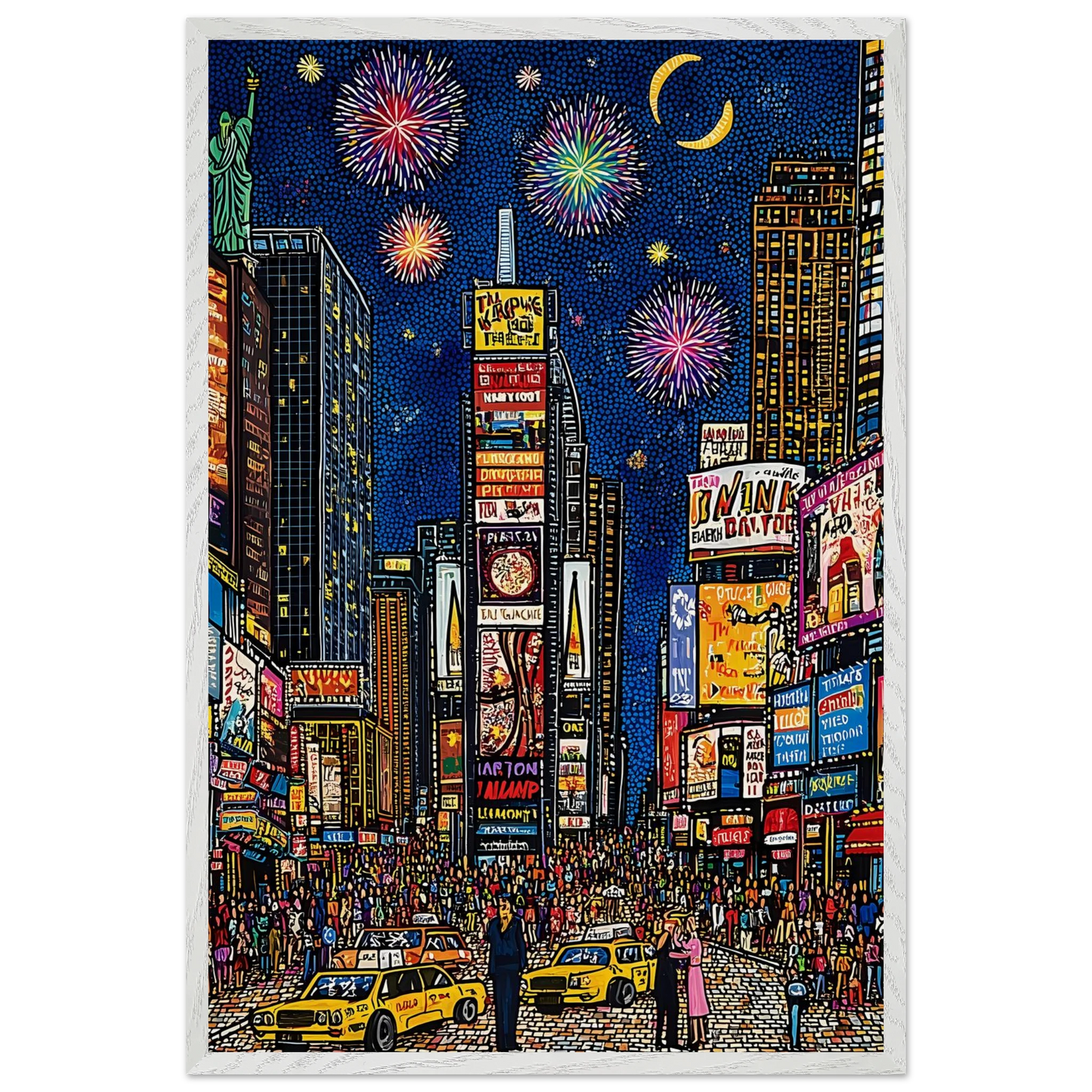 New York en Fête — tableau encadre bois — vue 7 — art mural STNCL