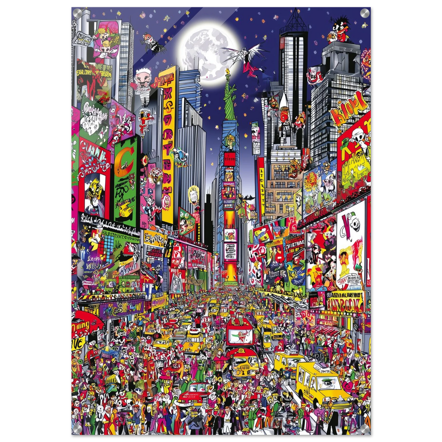 Times Square Nuit Magique — tableau plexiglas — art mural STNCL