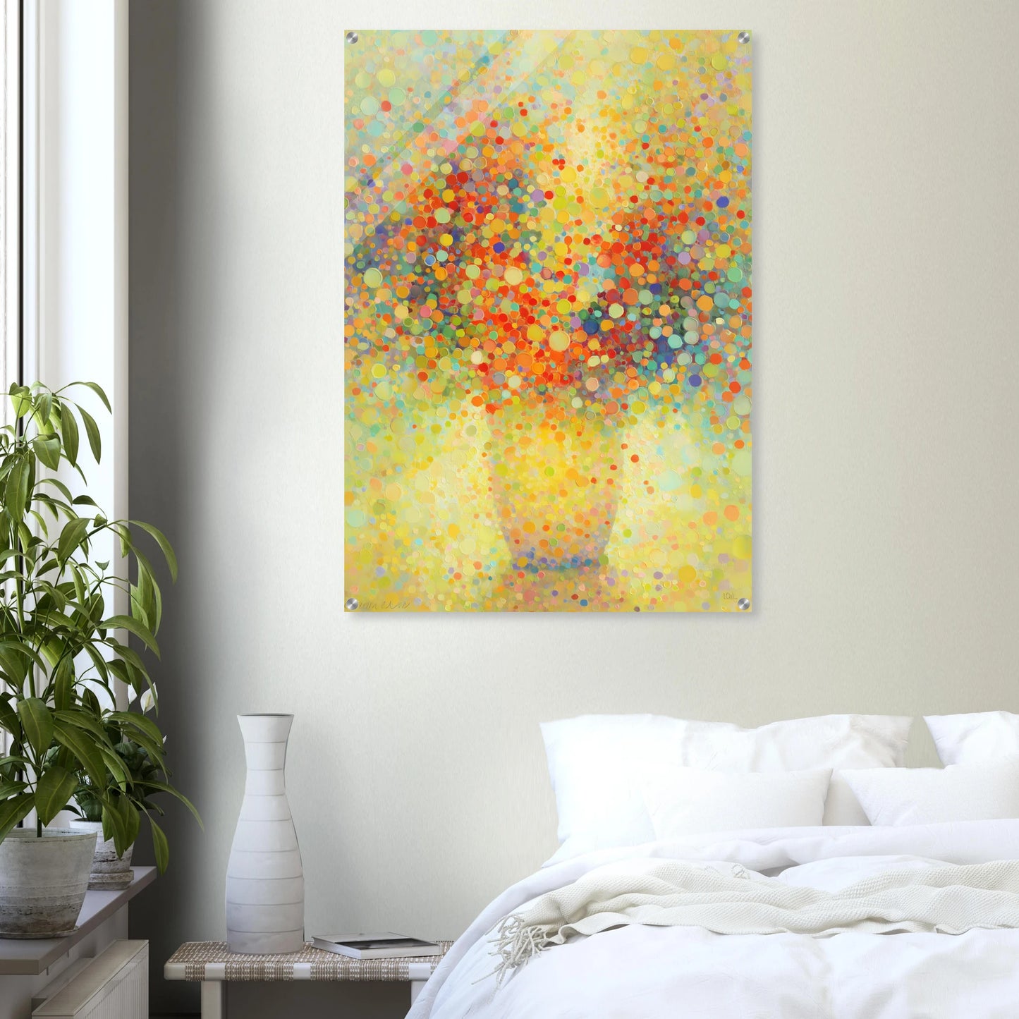 Floraison Pointilliste — tableau plexiglas — vue 7 — art mural STNCL