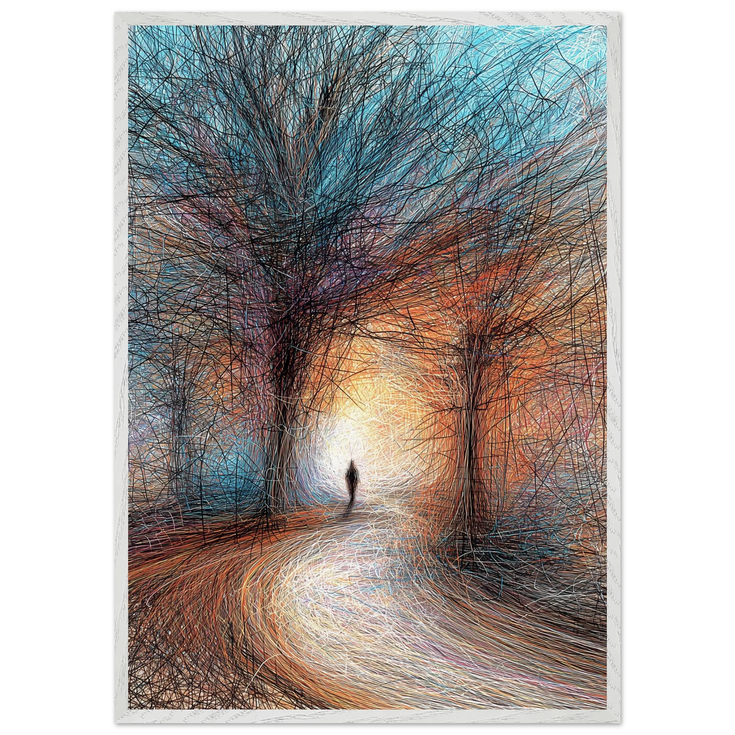 Vers la Clarté — tableau encadré bois — vue 5 — art mural STNCL