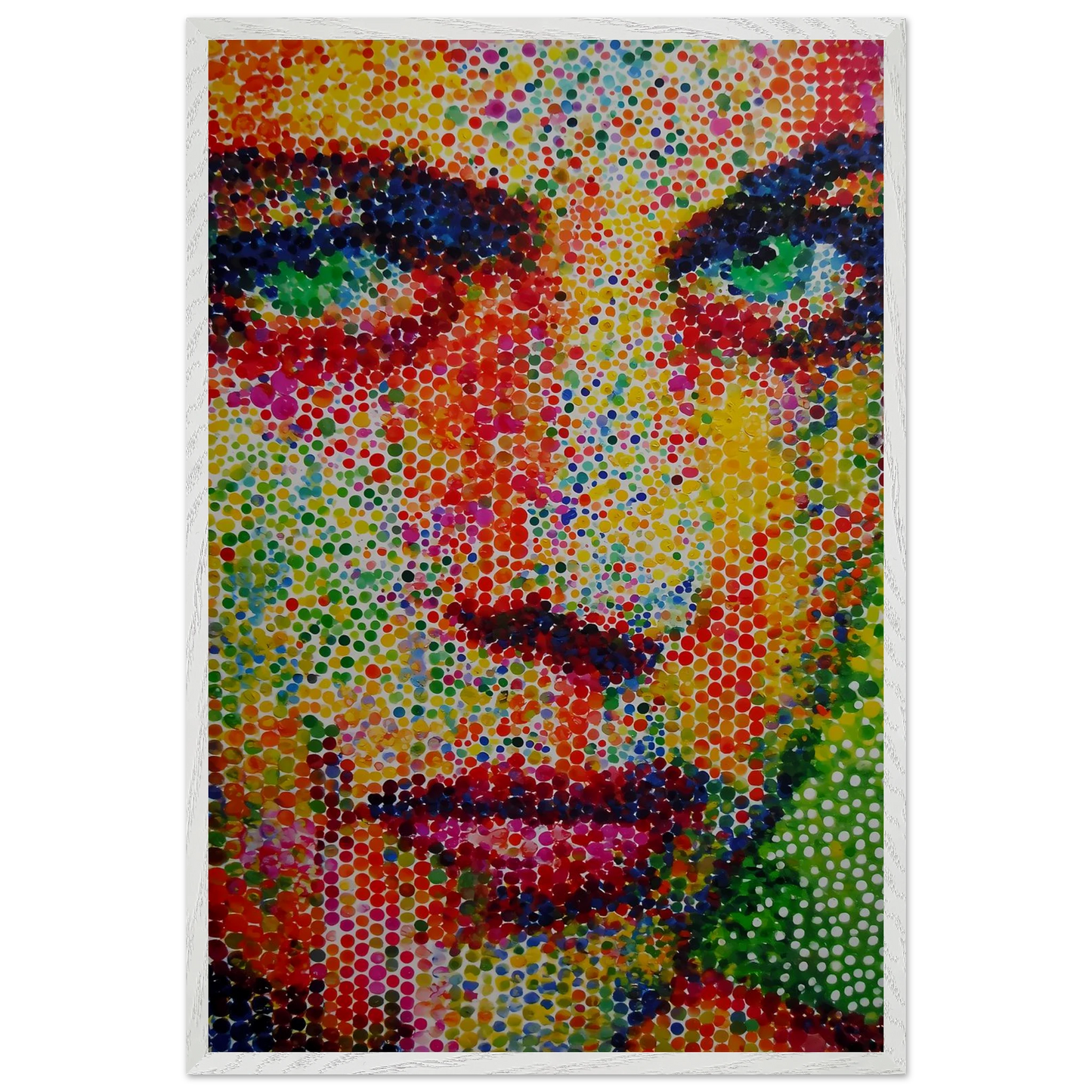 Le Visage en Points — tableau encadré bois — vue 7 — art mural STNCL
