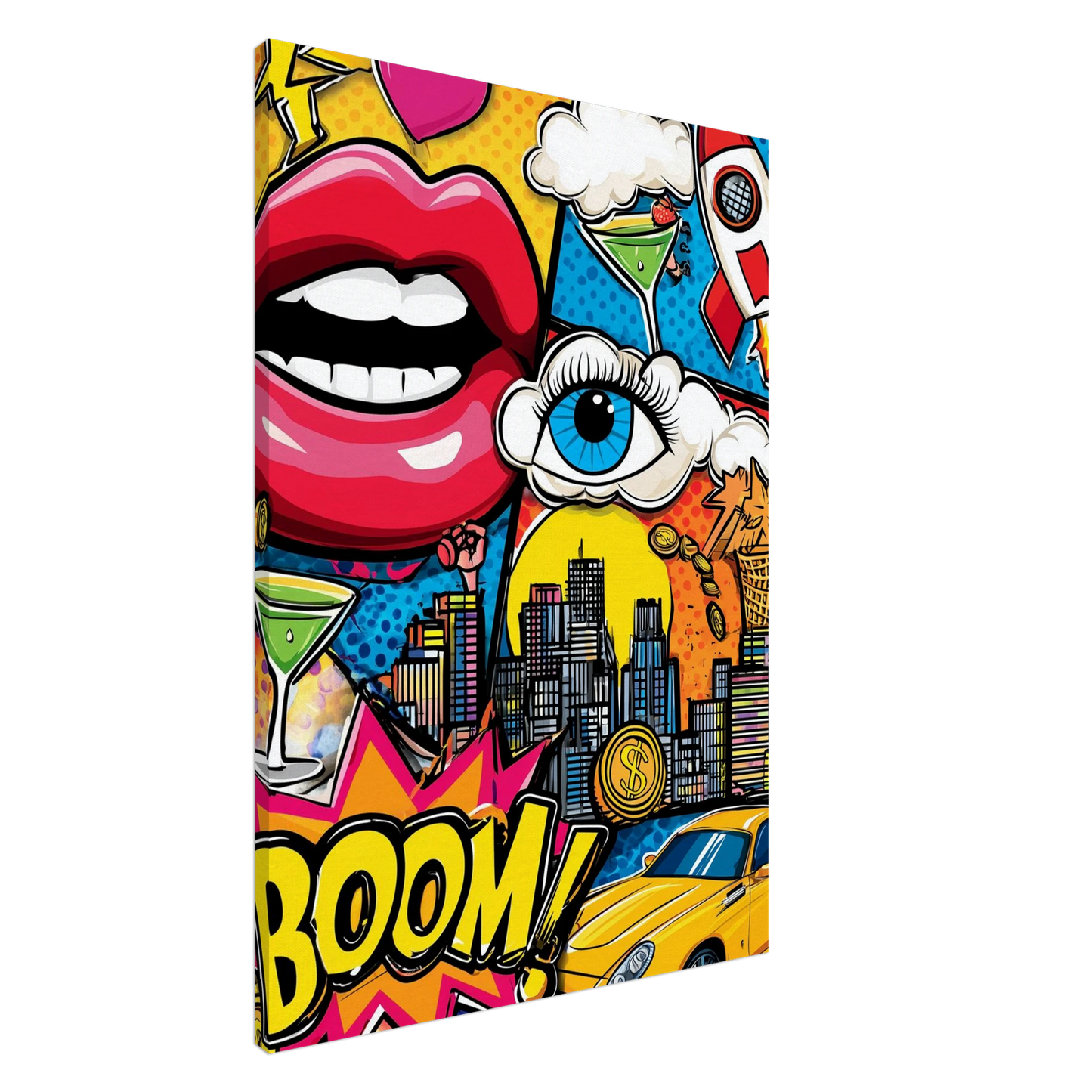 Boom Ville en Éclats — tableau sur toile — art mural STNCL
