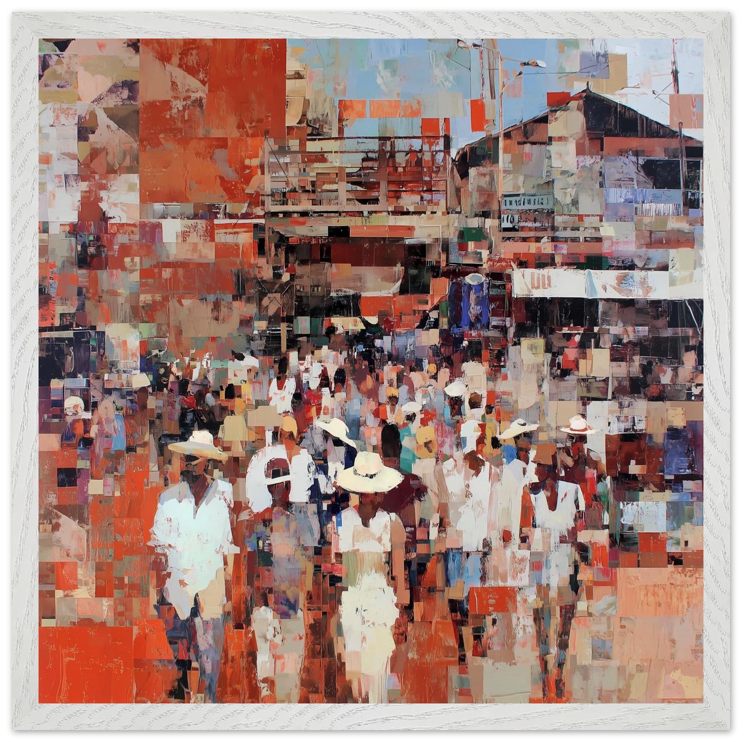 Marché en Couleurs — tableau encadre bois — vue 12 — art mural STNCL