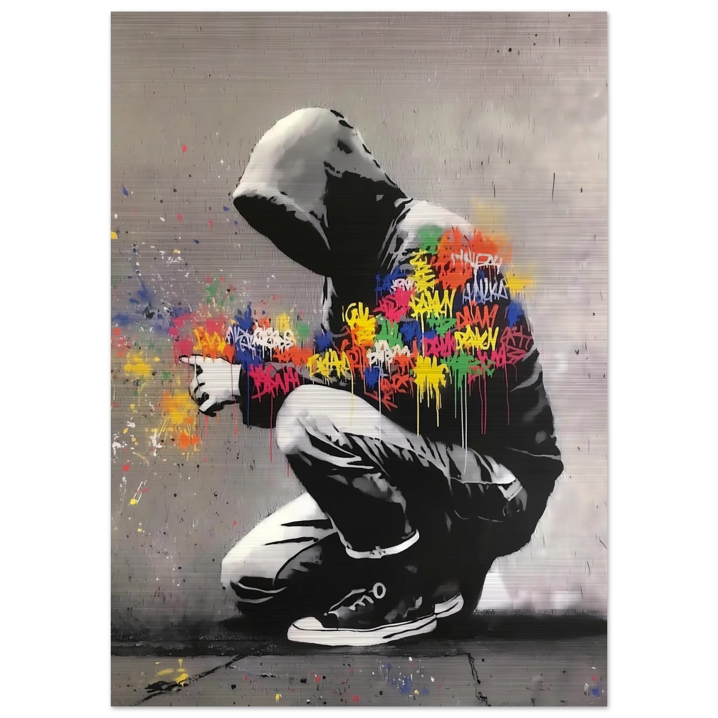 Le Graffeur — tableau aluminium — vue 4 — art mural STNCL