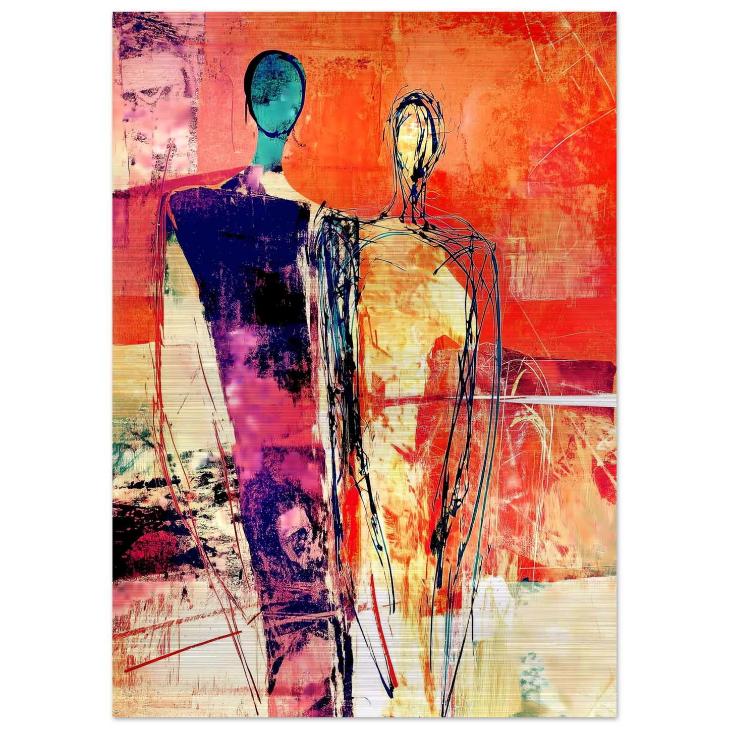 Deux Présences — tableau aluminium — vue 4 — art mural STNCL