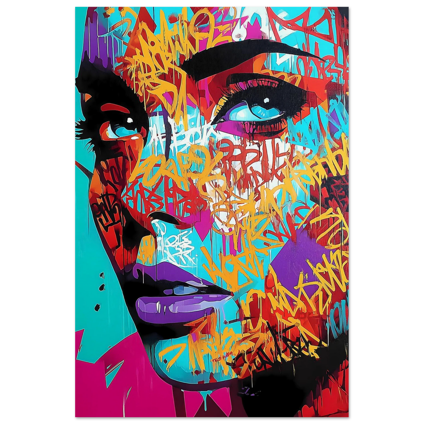Lettres sur le Visage — affiche d'art — vue 4 — art mural STNCL