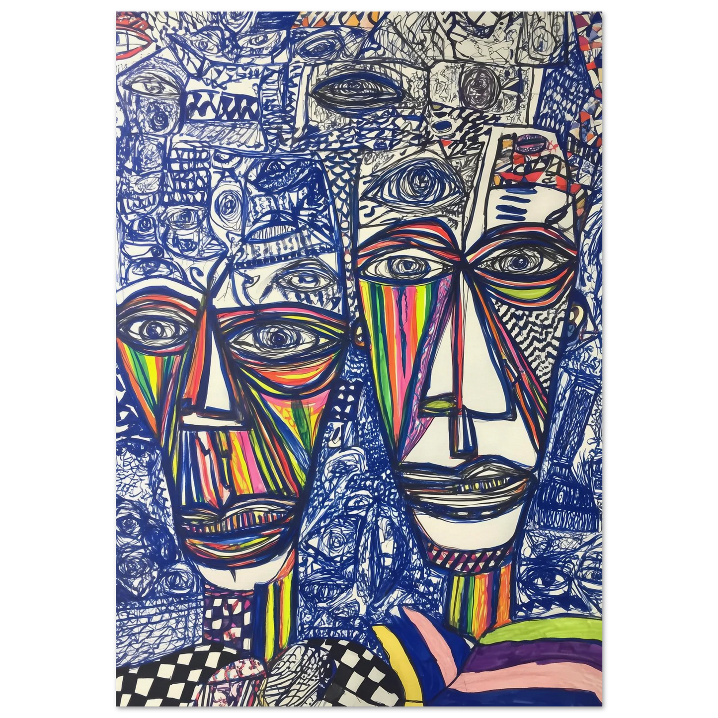 Deux Visages au Feutre — affiche d'art — art mural STNCL
