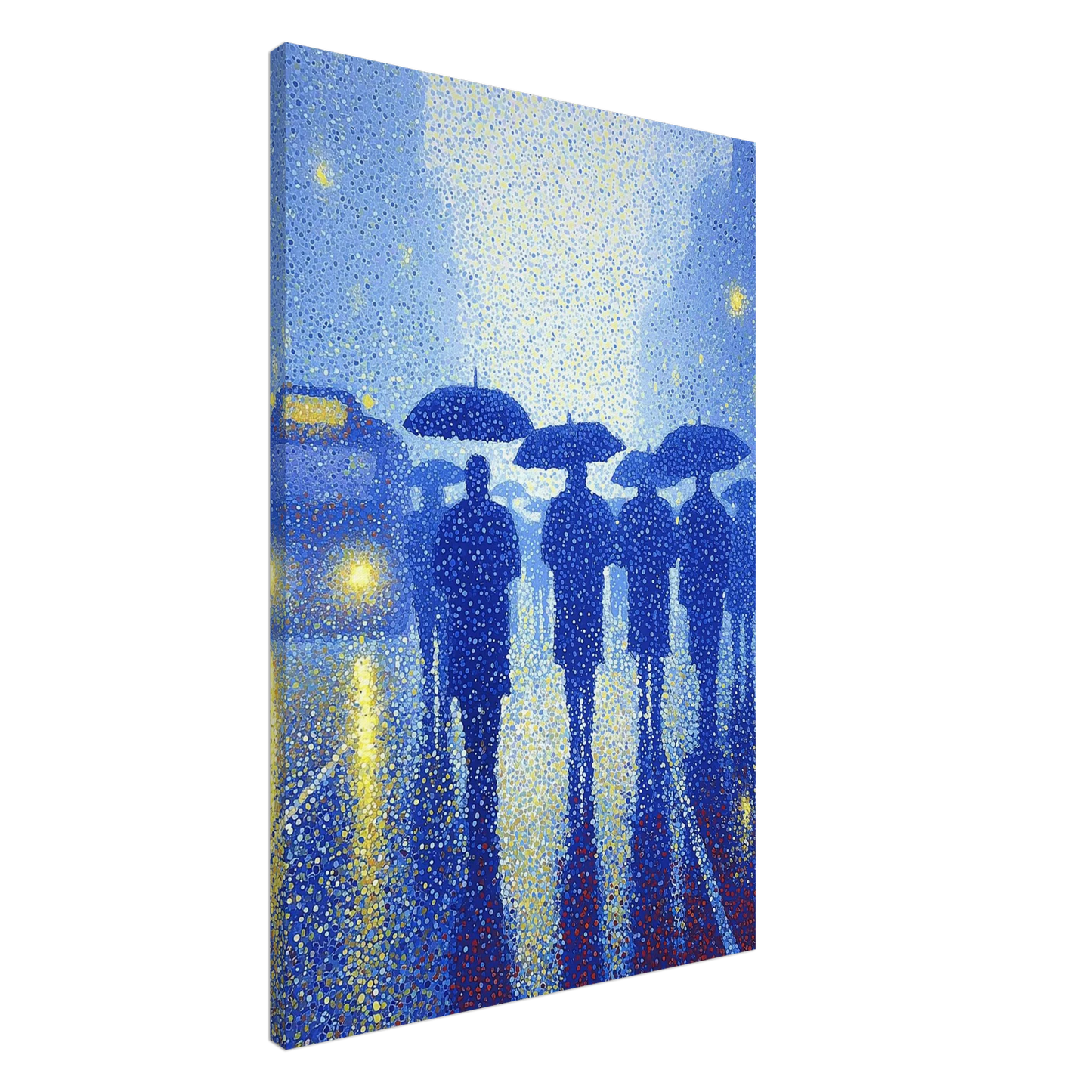 Pluie de Néon Bleu — tableau sur toile — vue 5 — art mural STNCL