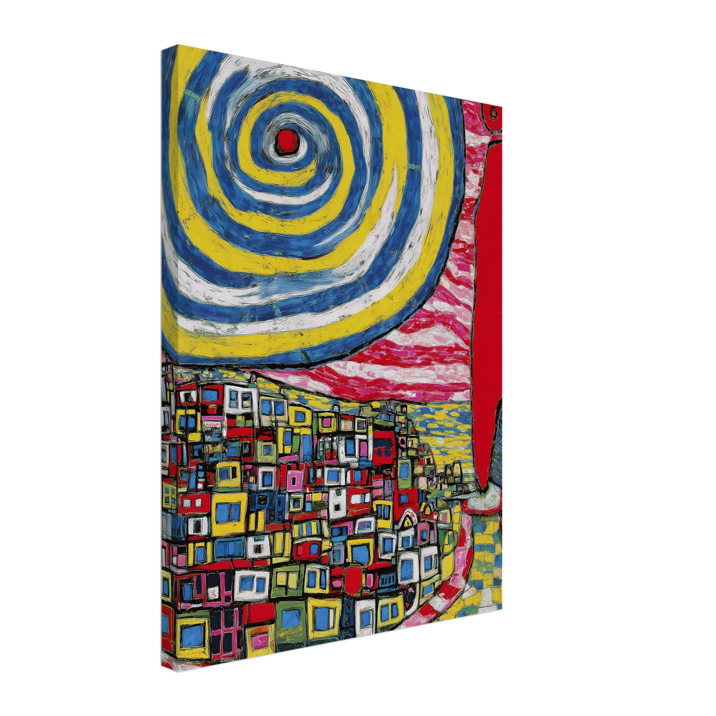La Spirale et les Maisons — tableau sur toile — vue 5 — art mural STNCL