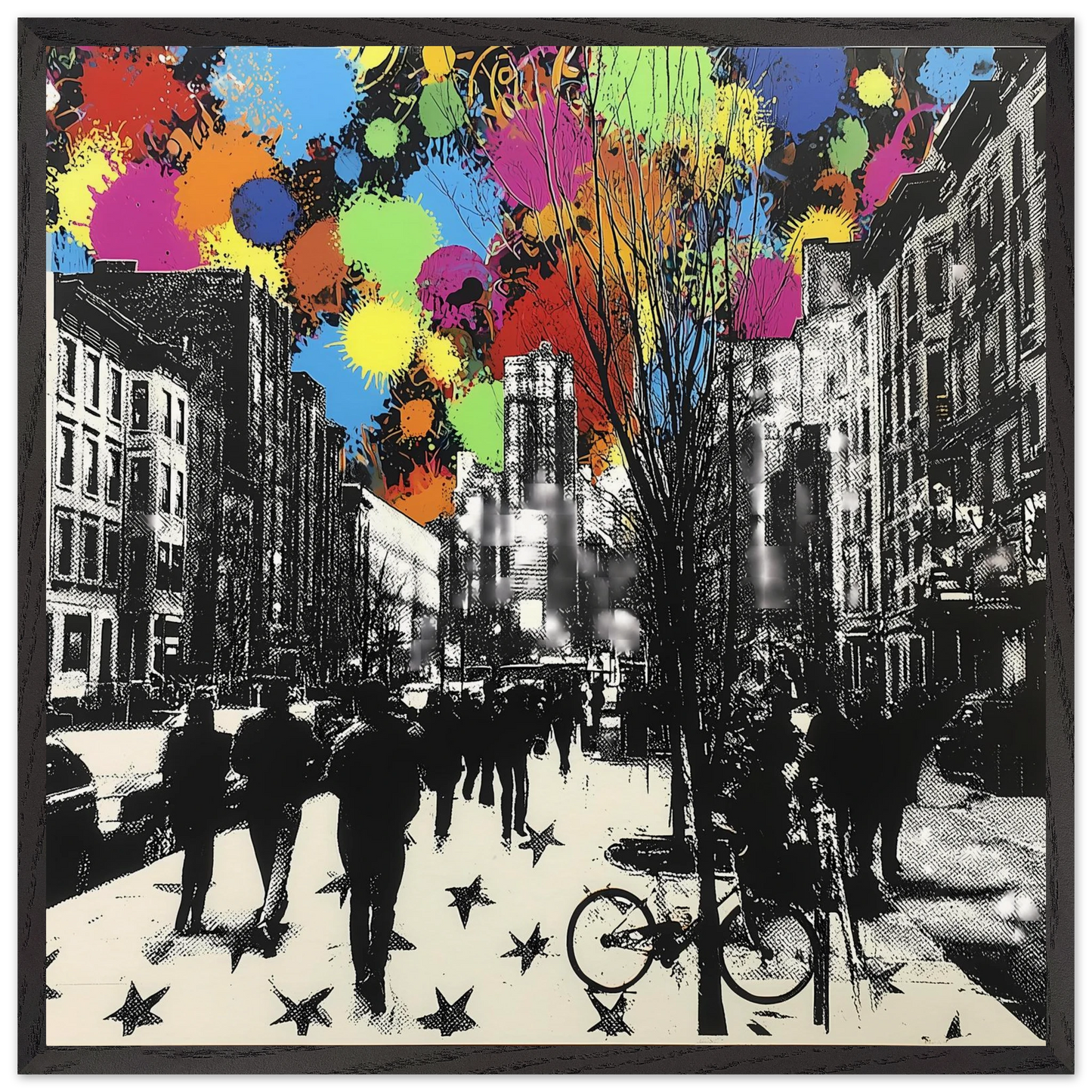 Rue en Éclats — tableau encadre bois — art mural STNCL