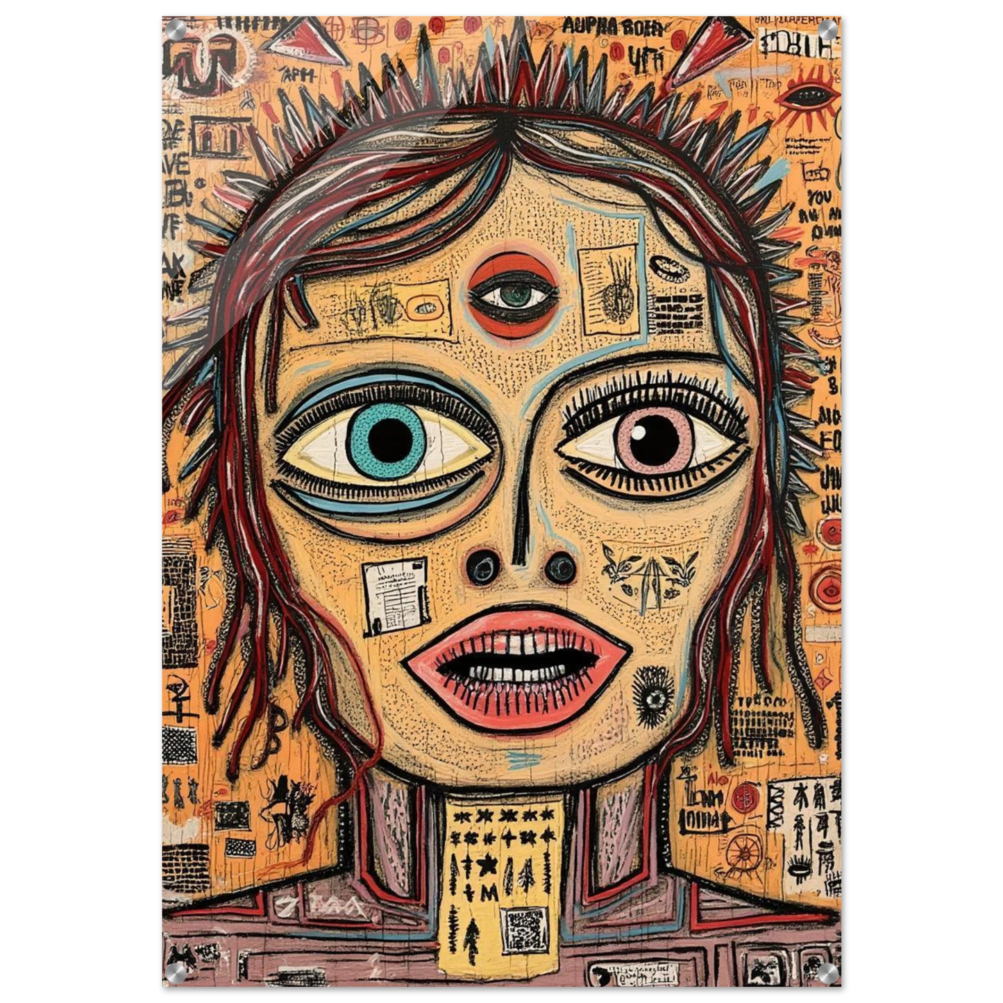 Visage aux Trois Yeux — tableau plexiglas — art mural STNCL