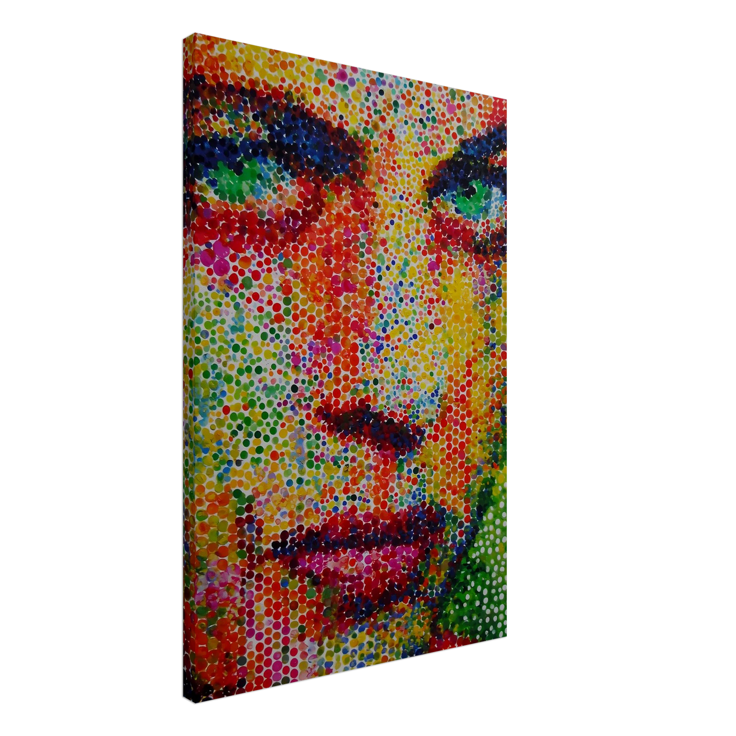 Le Visage en Points — tableau sur toile — vue 2 — art mural STNCL
