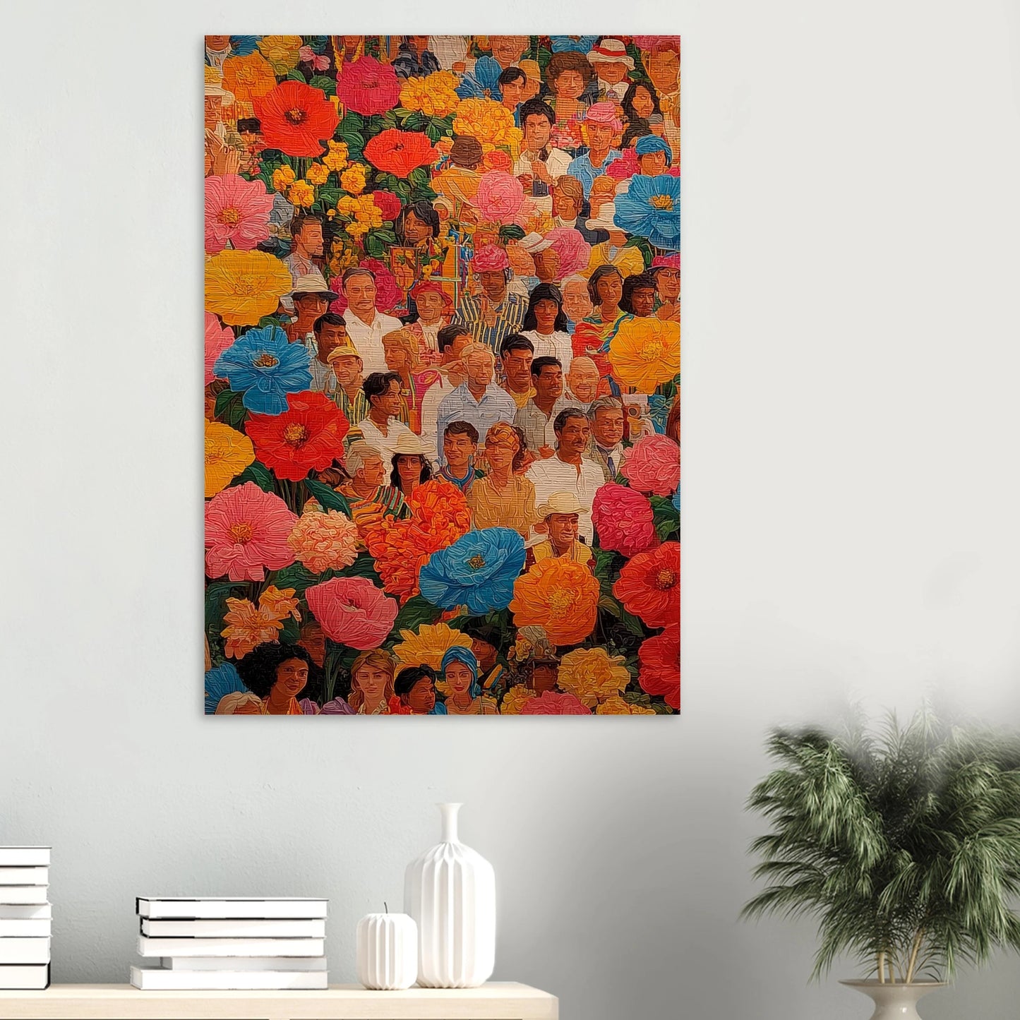Jardin des Visages — tableau aluminium — vue 6 — art mural STNCL