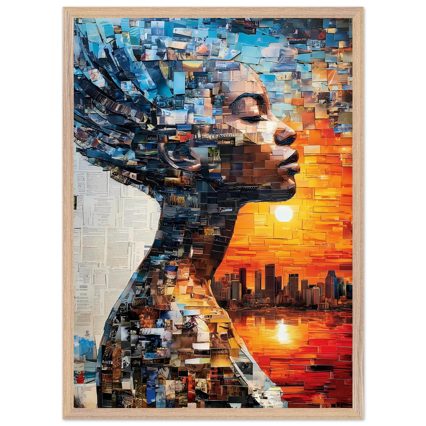Horizon de Papier — tableau encadré bois — vue 13 — art mural STNCL