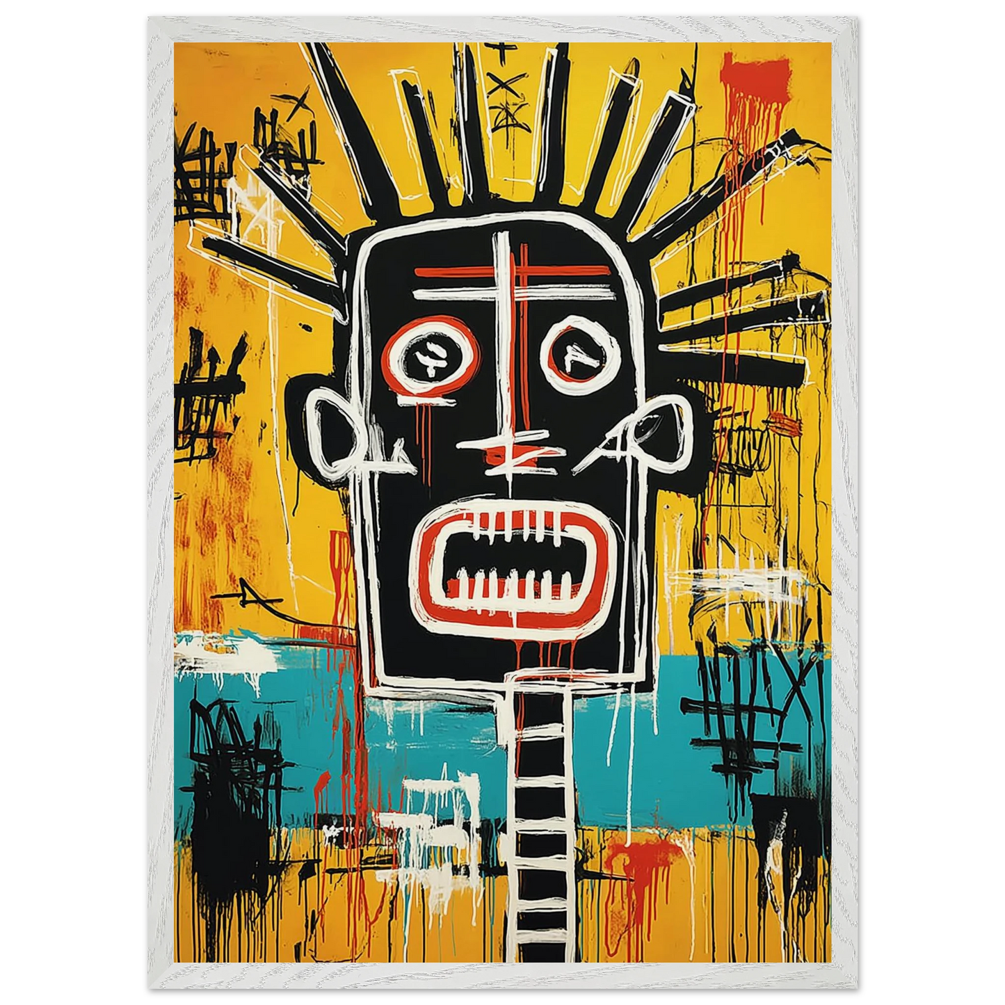 Tête Solaire — tableau encadré bois — vue 11 — art mural STNCL