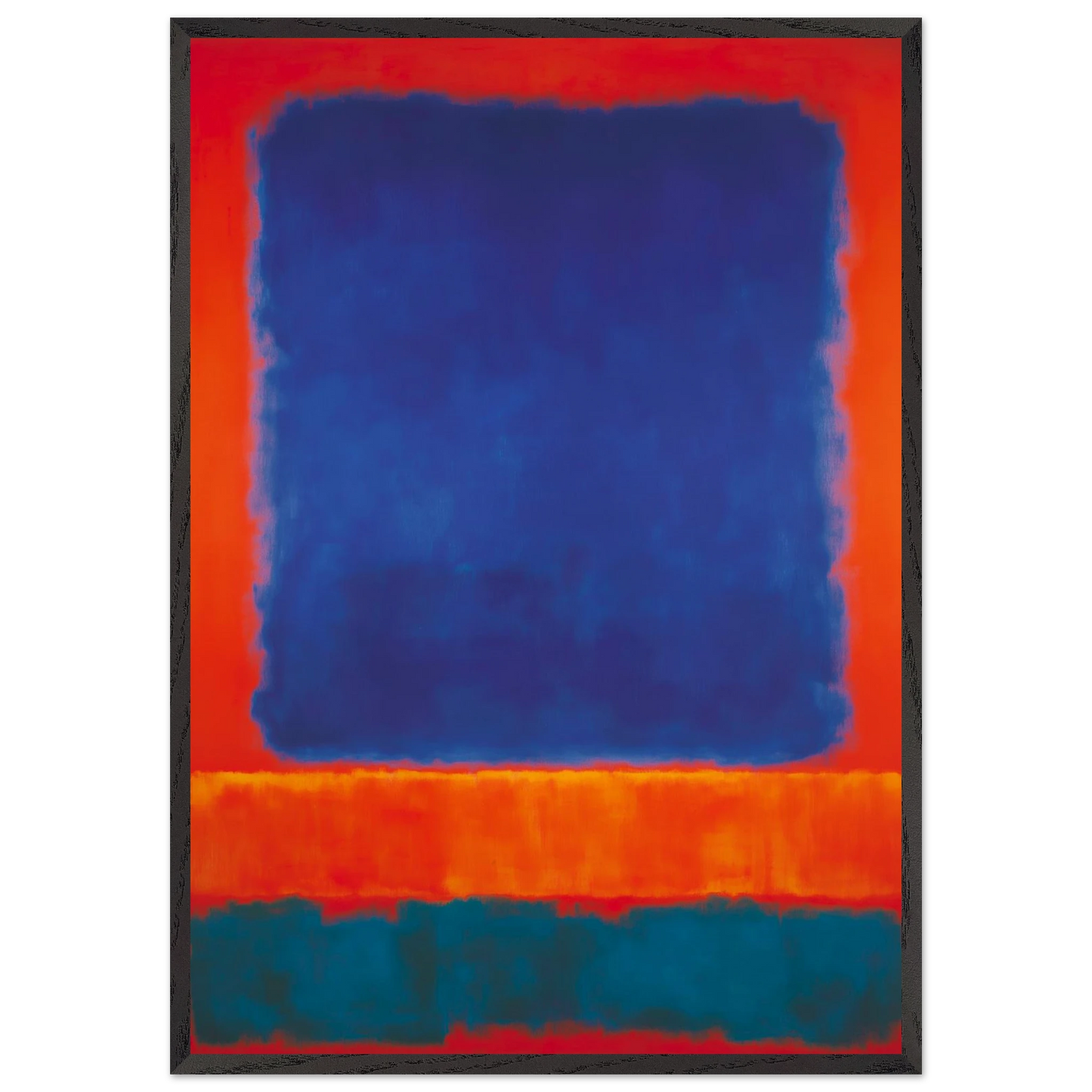 Rouge Bleu Orangé Profond — tableau encadré bois — art mural STNCL