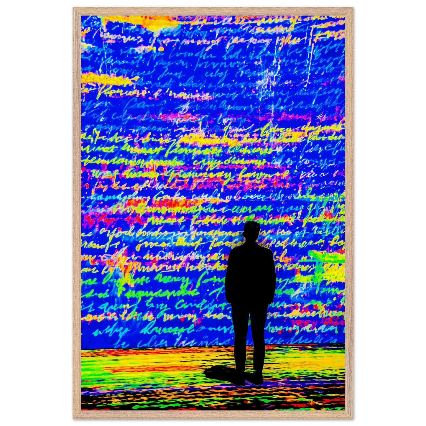 Le Mur Écrit — tableau encadré bois — vue 14 — art mural STNCL
