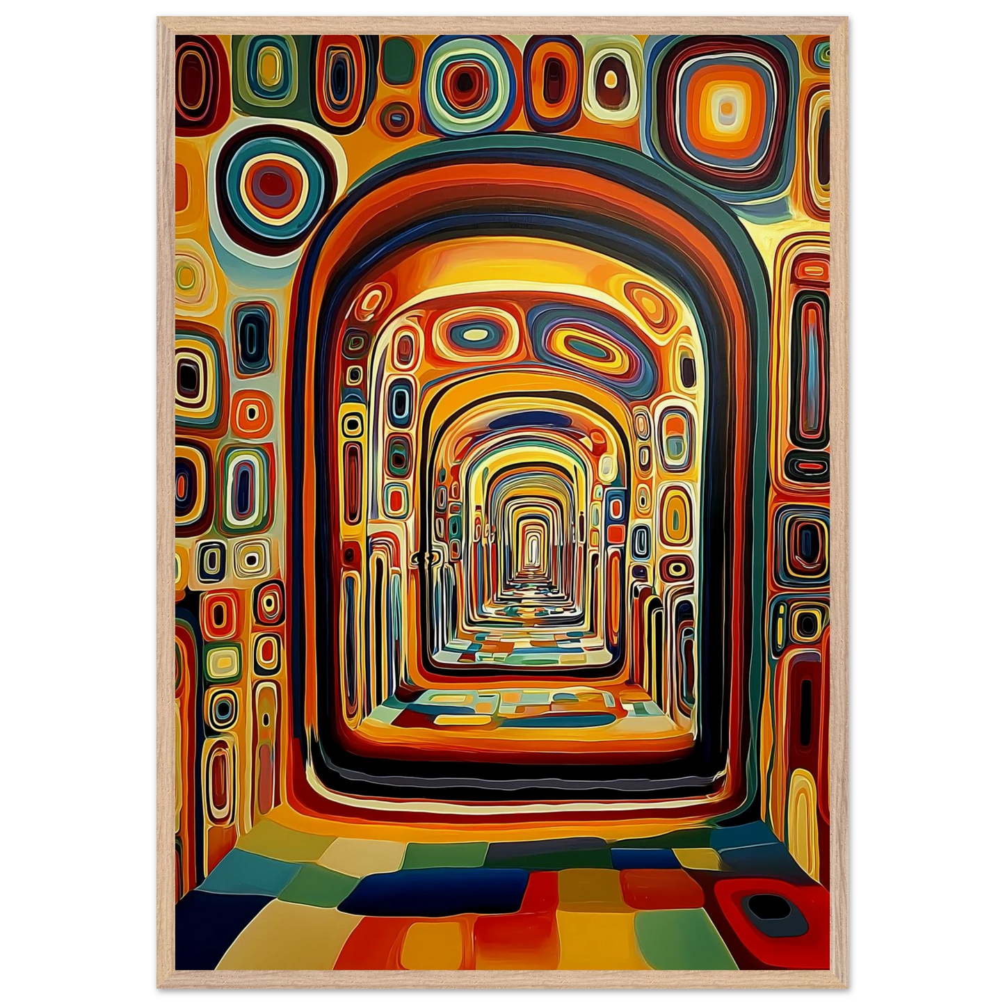 Enfilade Sans Fin — tableau encadré bois — vue 6 — art mural STNCL