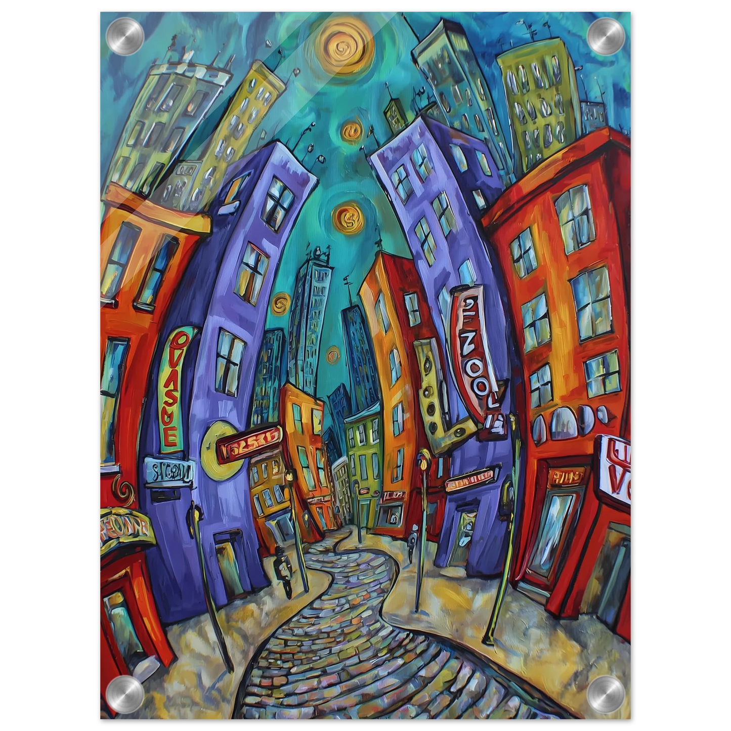 Ville Tourbillon — tableau plexiglas — vue 3 — art mural STNCL