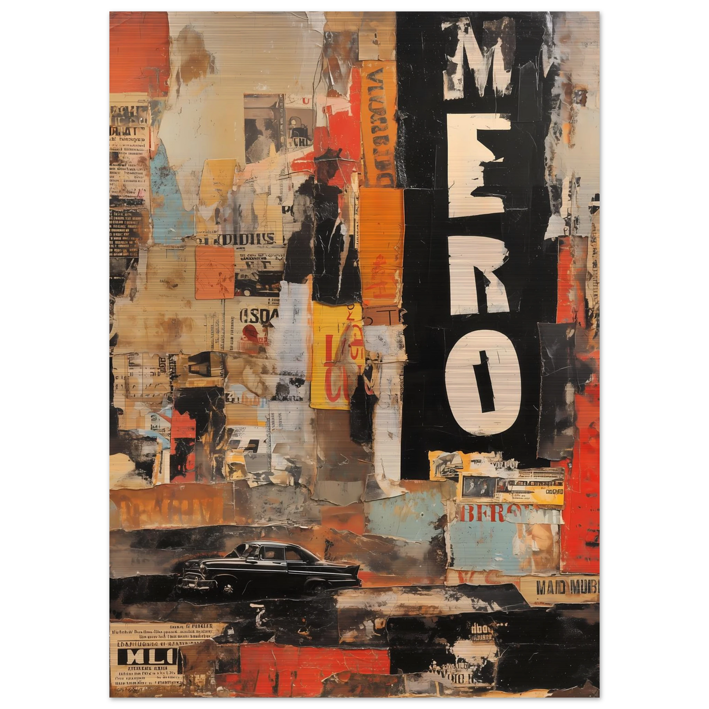 Affiches Lacérées — tableau aluminium — vue 4 — art mural STNCL