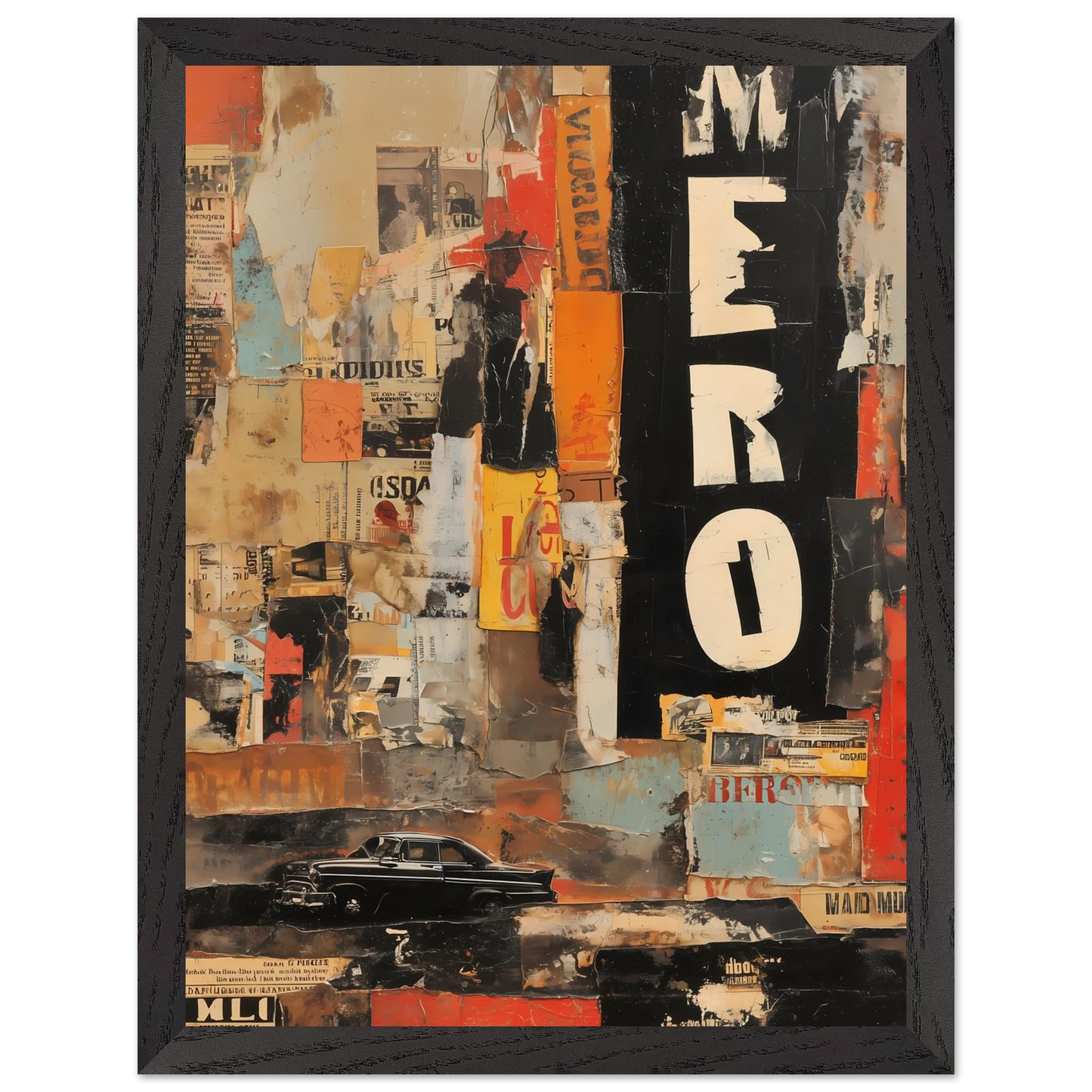 Affiches Lacérées — tableau encadré bois — vue 4 — art mural STNCL