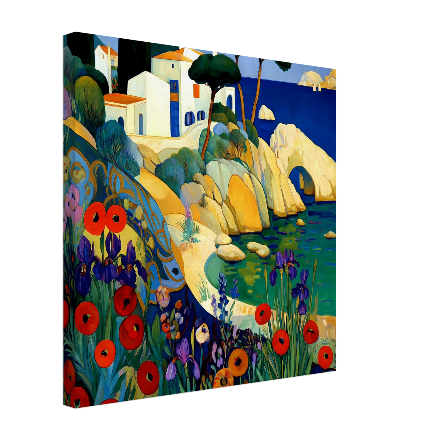 La Crique aux Coquelicots — tableau sur toile — vue 4 — art mural STNCL