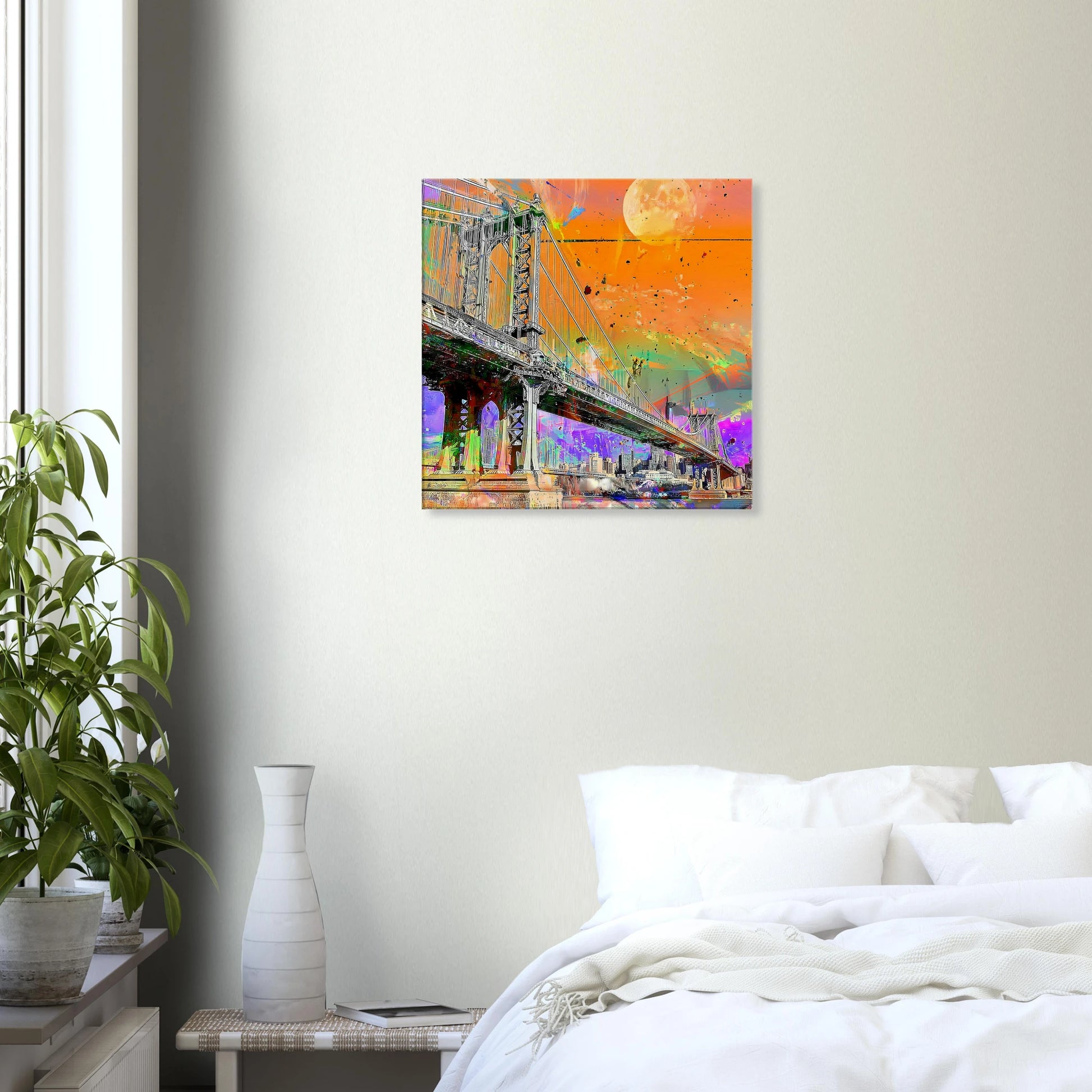 Pont sous la Lune — tableau sur toile — vue 6 — art mural STNCL