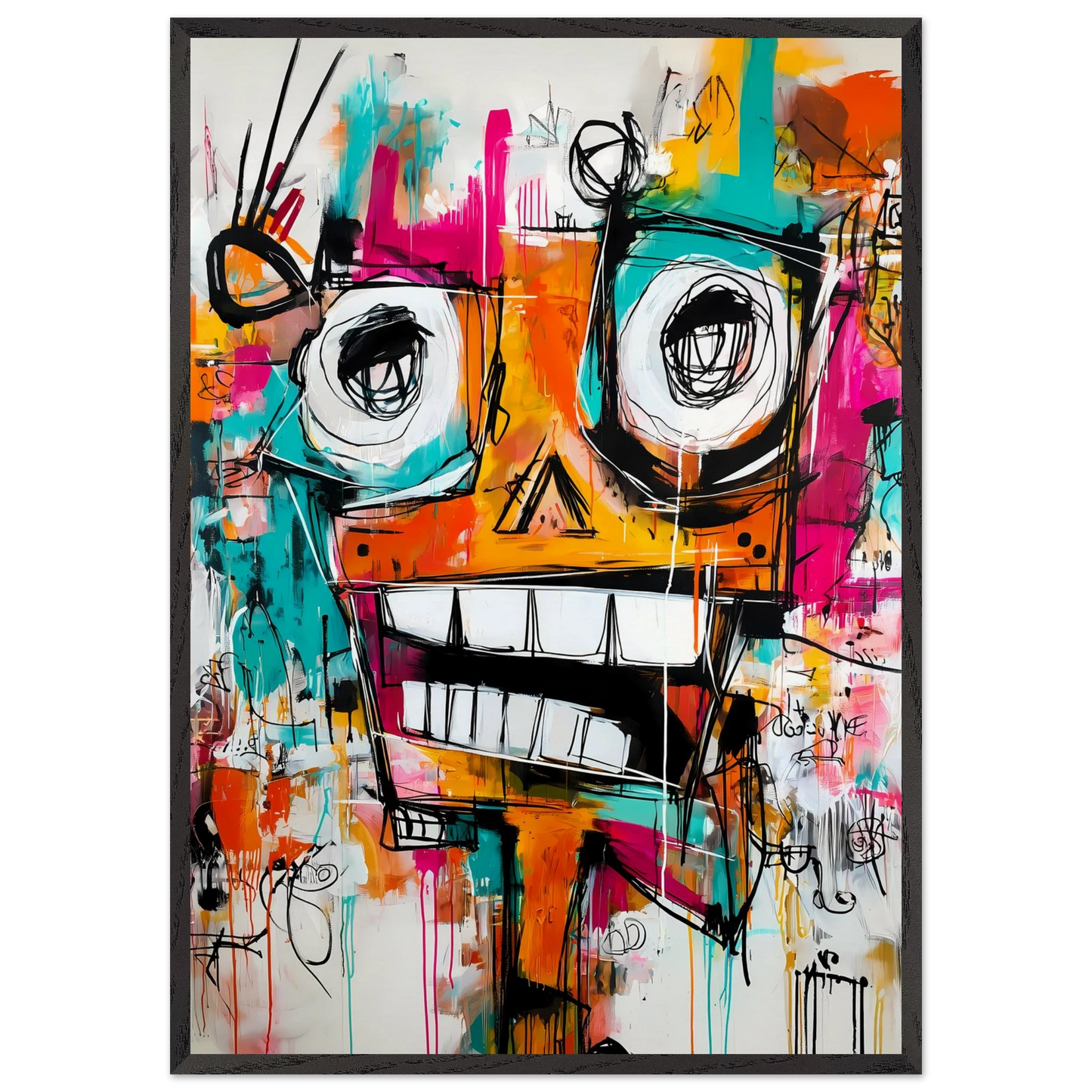 Face à Grands Yeux — tableau encadre bois — art mural STNCL