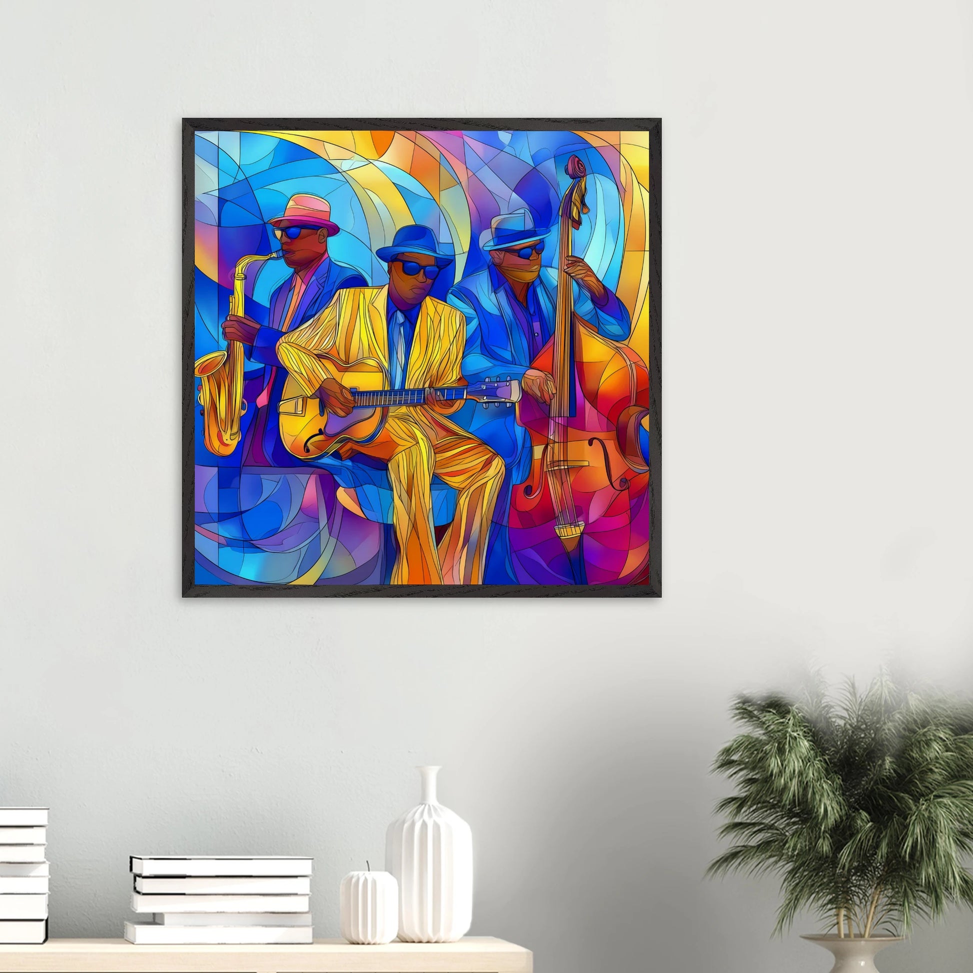 Trio de Jazz — tableau encadre bois — vue 13 — art mural STNCL
