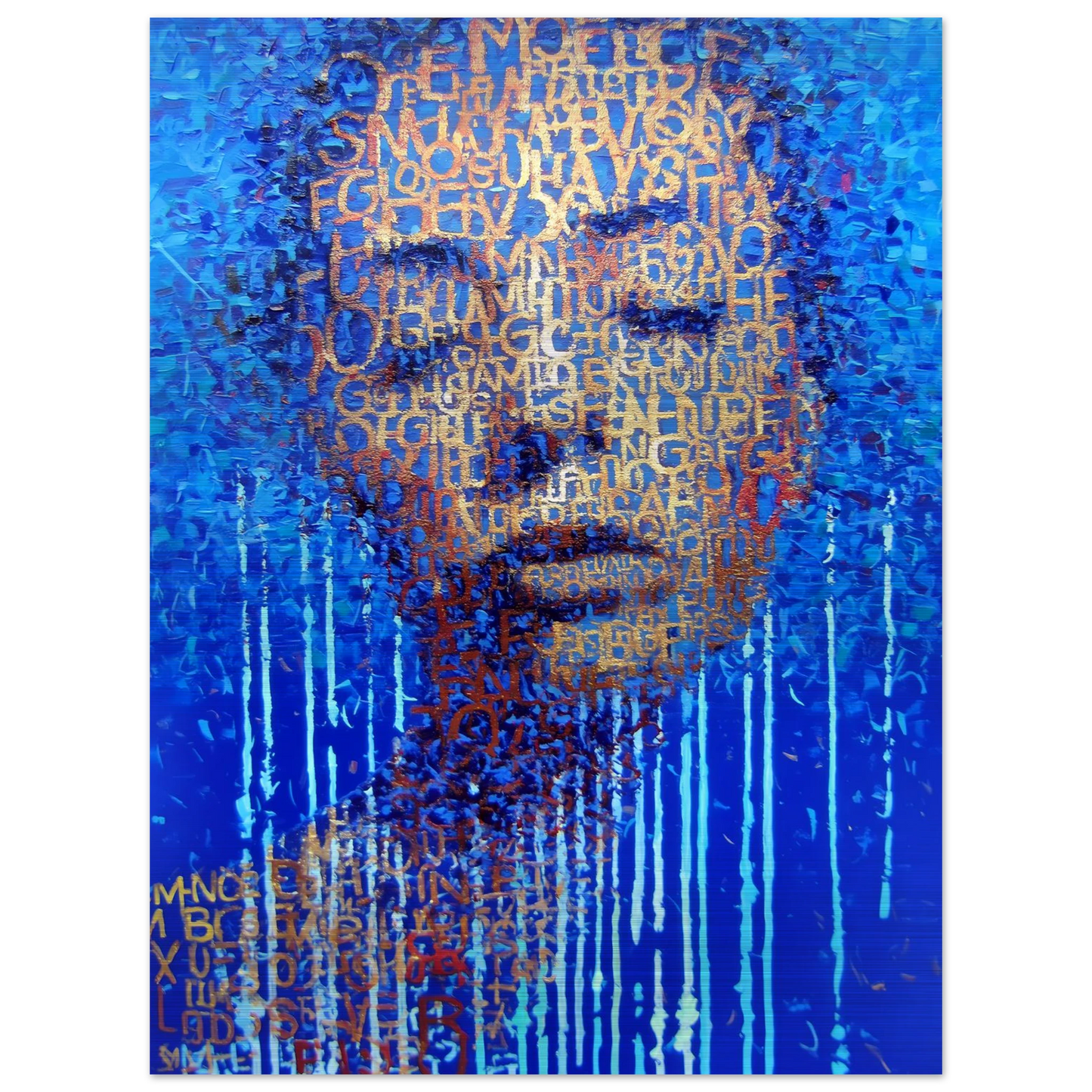 Visage de Lettres — tableau aluminium — vue 2 — art mural STNCL