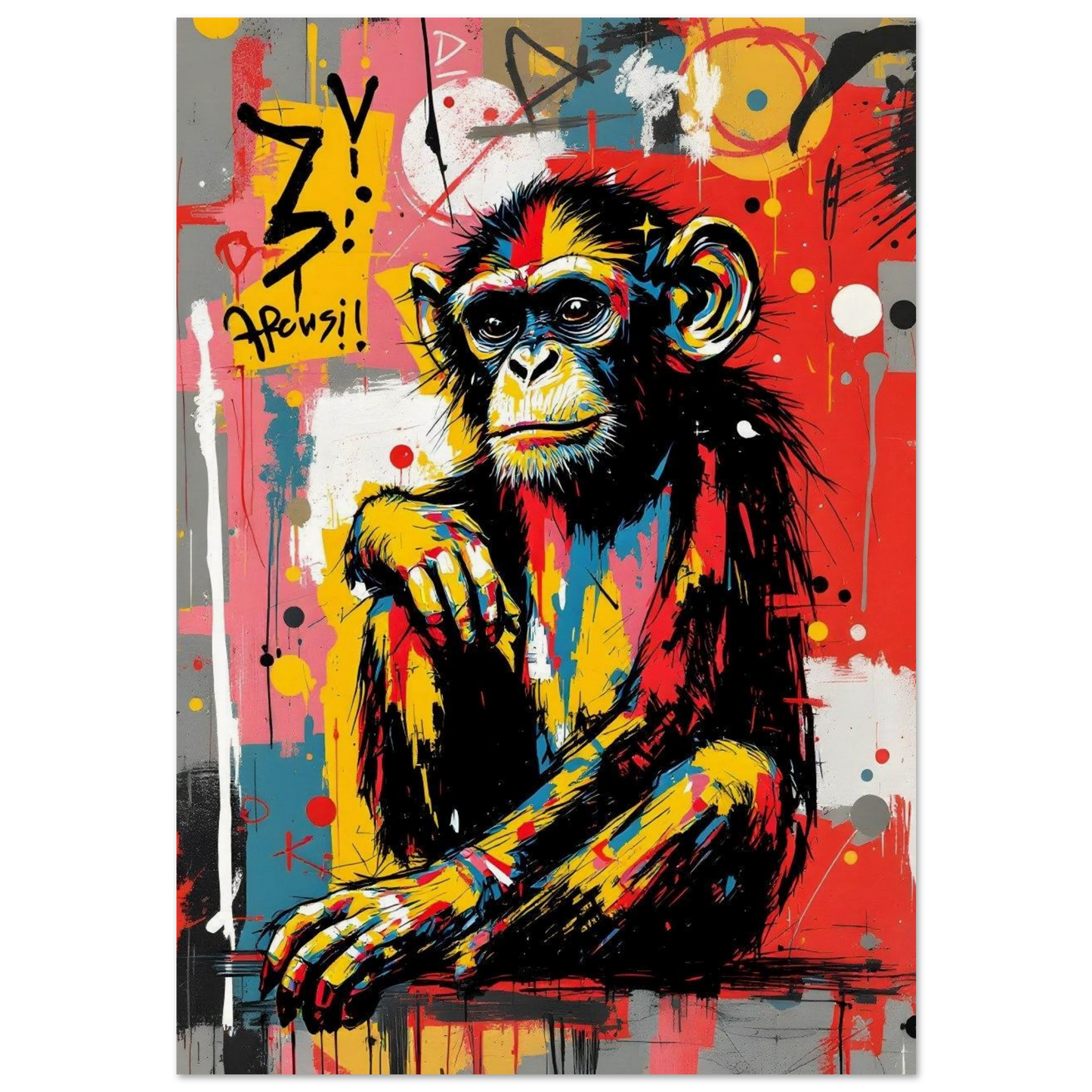 Singe Penseur aux Éclats — affiche d'art — art mural STNCL