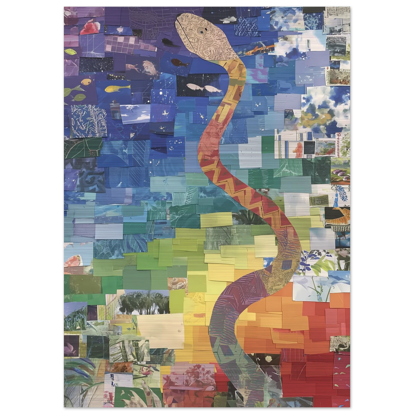 Serpent des Saisons — tableau aluminium — vue 4 — art mural STNCL