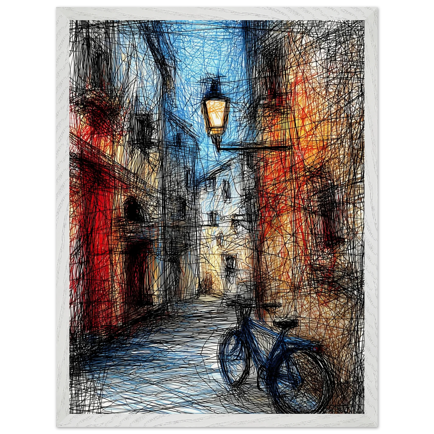 Ruelle à la Lanterne — tableau encadré bois — vue 8 — art mural STNCL