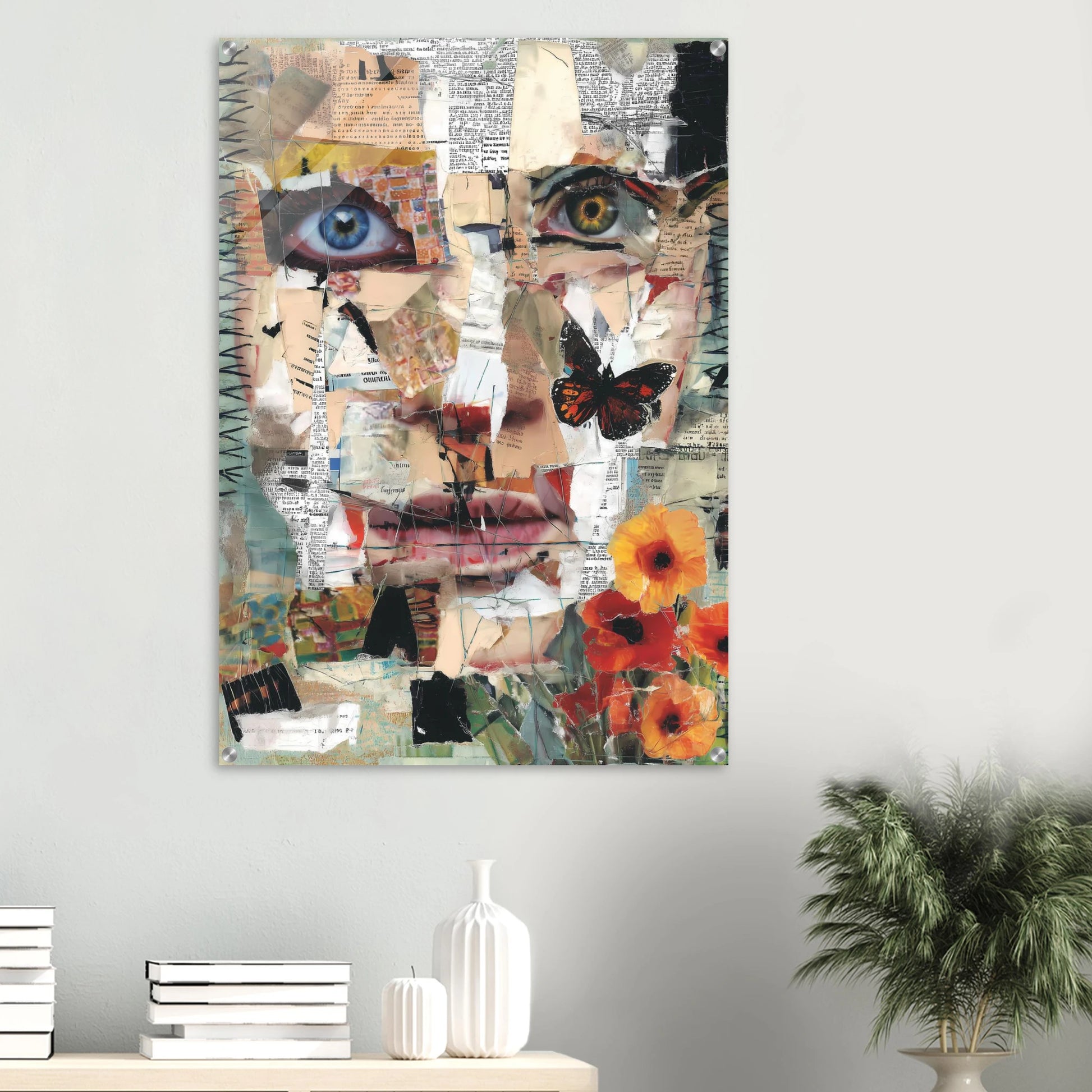Le Visage de Papier — tableau plexiglas — vue 6 — art mural STNCL