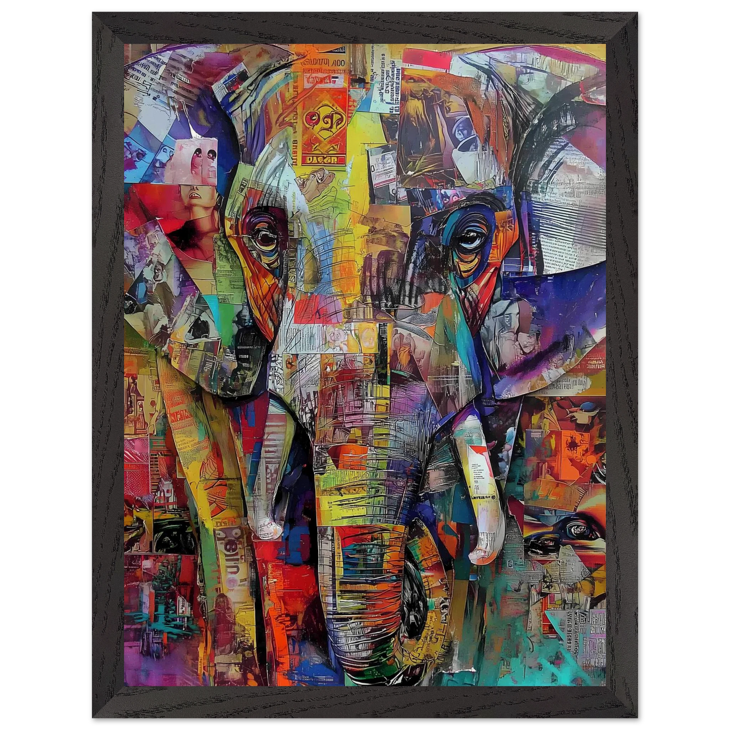 Éléphant de Papier — tableau encadré bois — vue 4 — art mural STNCL
