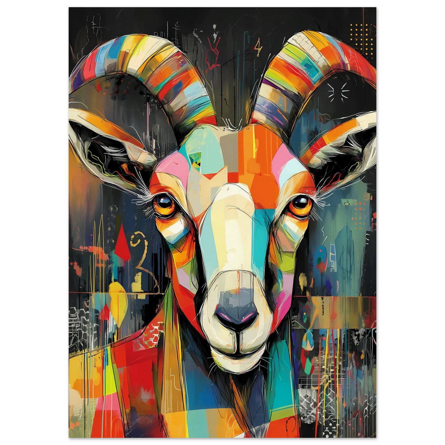 Bélier Bariolé — affiche d'art — vue 5 — art mural STNCL