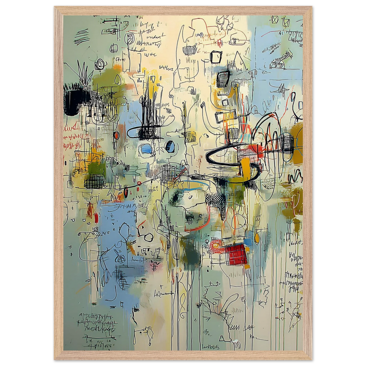 Écriture du Vent — tableau encadré bois — vue 13 — art mural STNCL