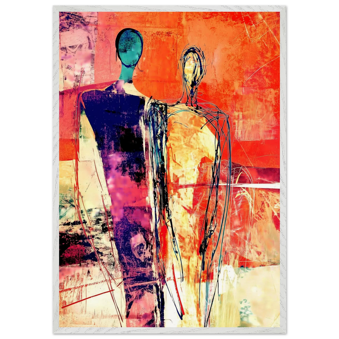 Deux Présences — tableau encadre bois — vue 5 — art mural STNCL